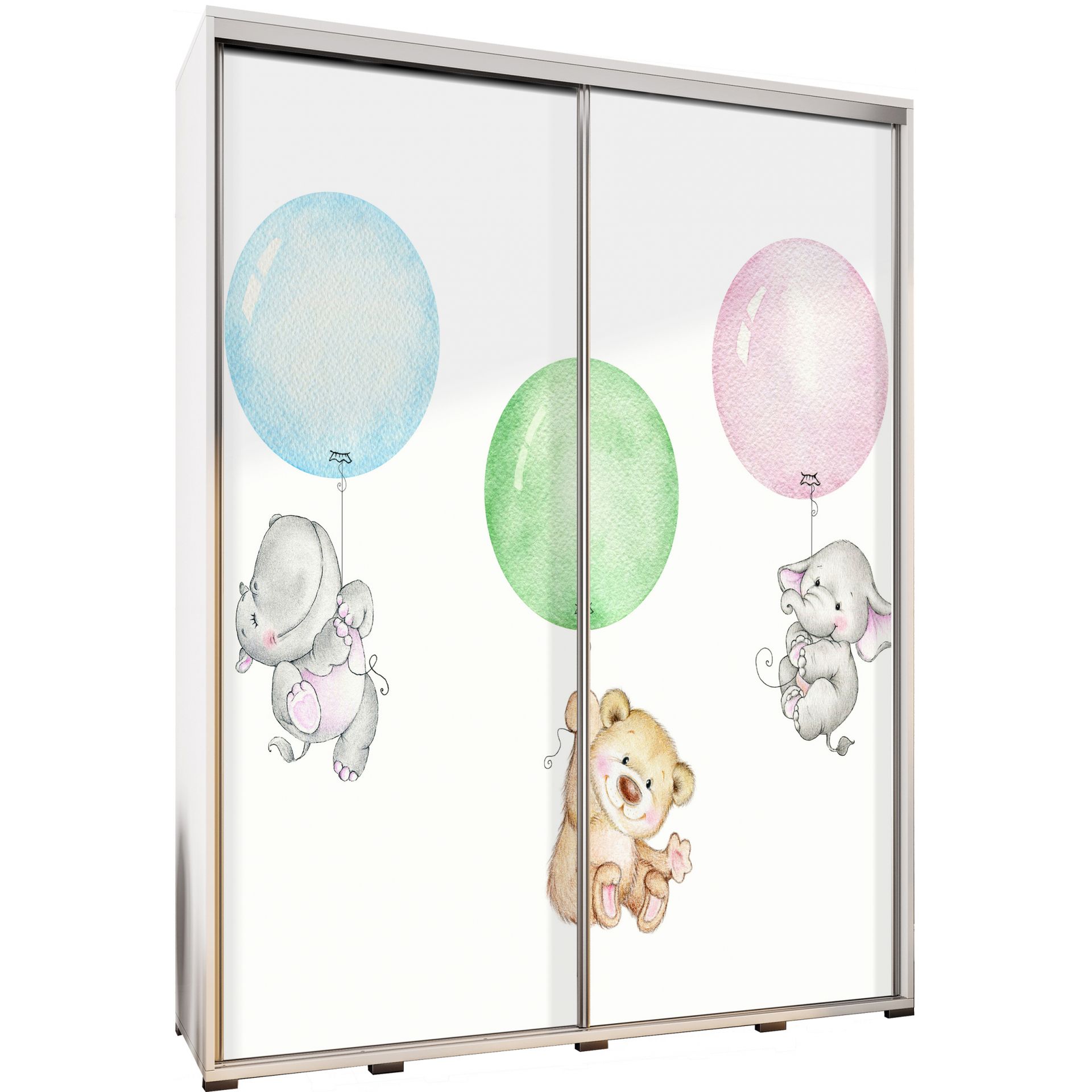 Szafa 155 z Grafiką Balony 2 Penelopa Maridex Biały Mat