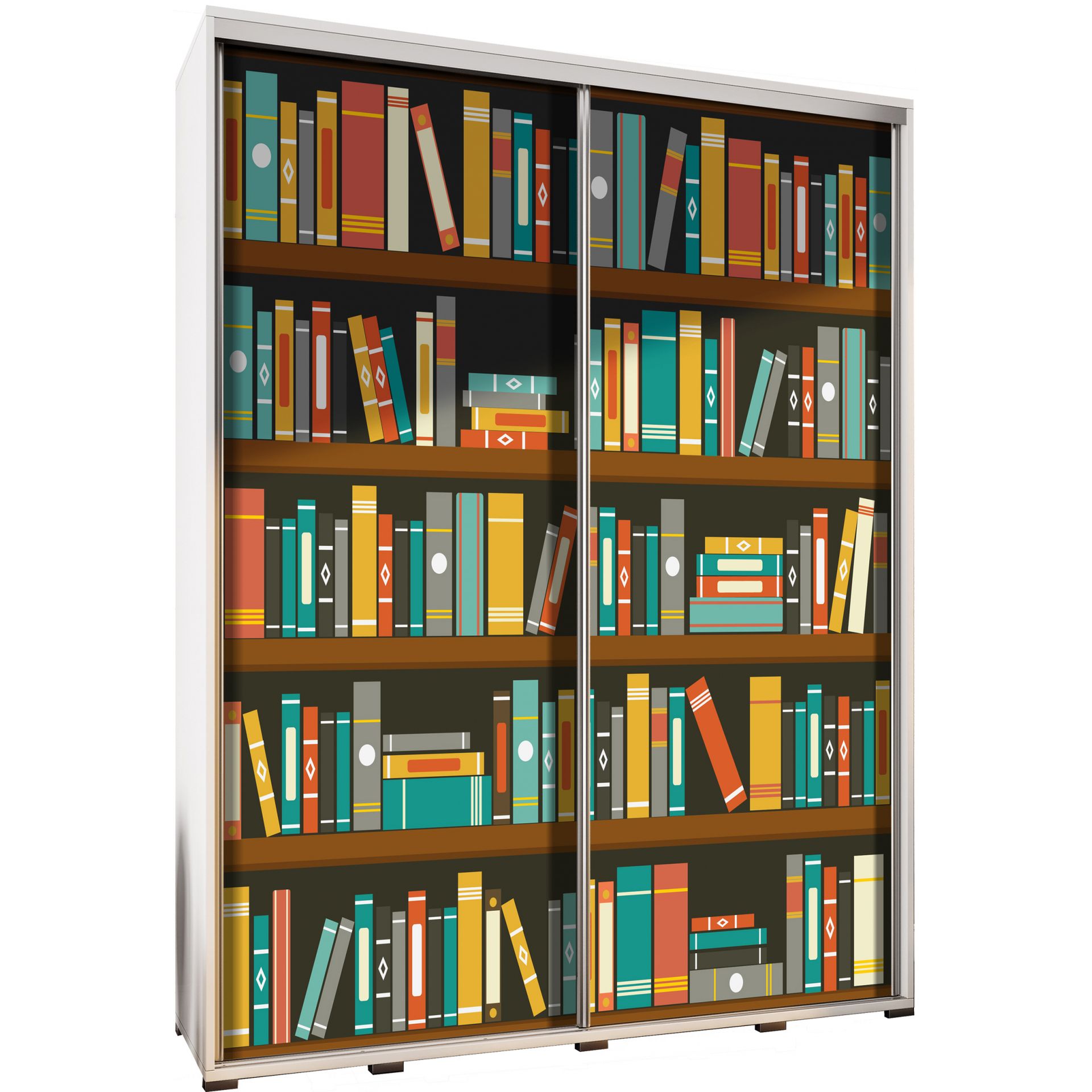 Szafa 155 z Grafiką Biblioteka Penelopa Maridex Biały Mat