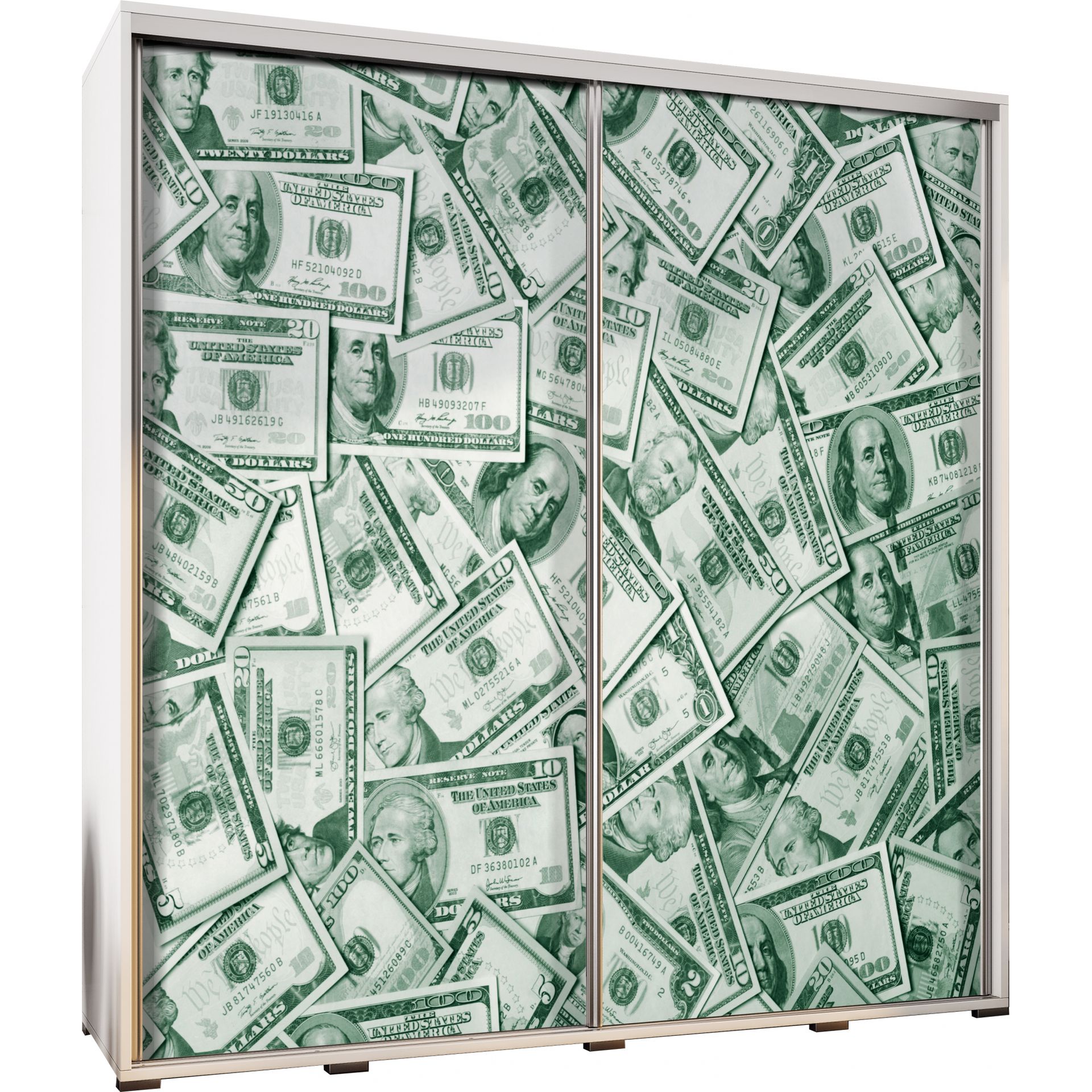 Szafa 205 z Grafiką Dolary Penelopa Maridex Biały Mat