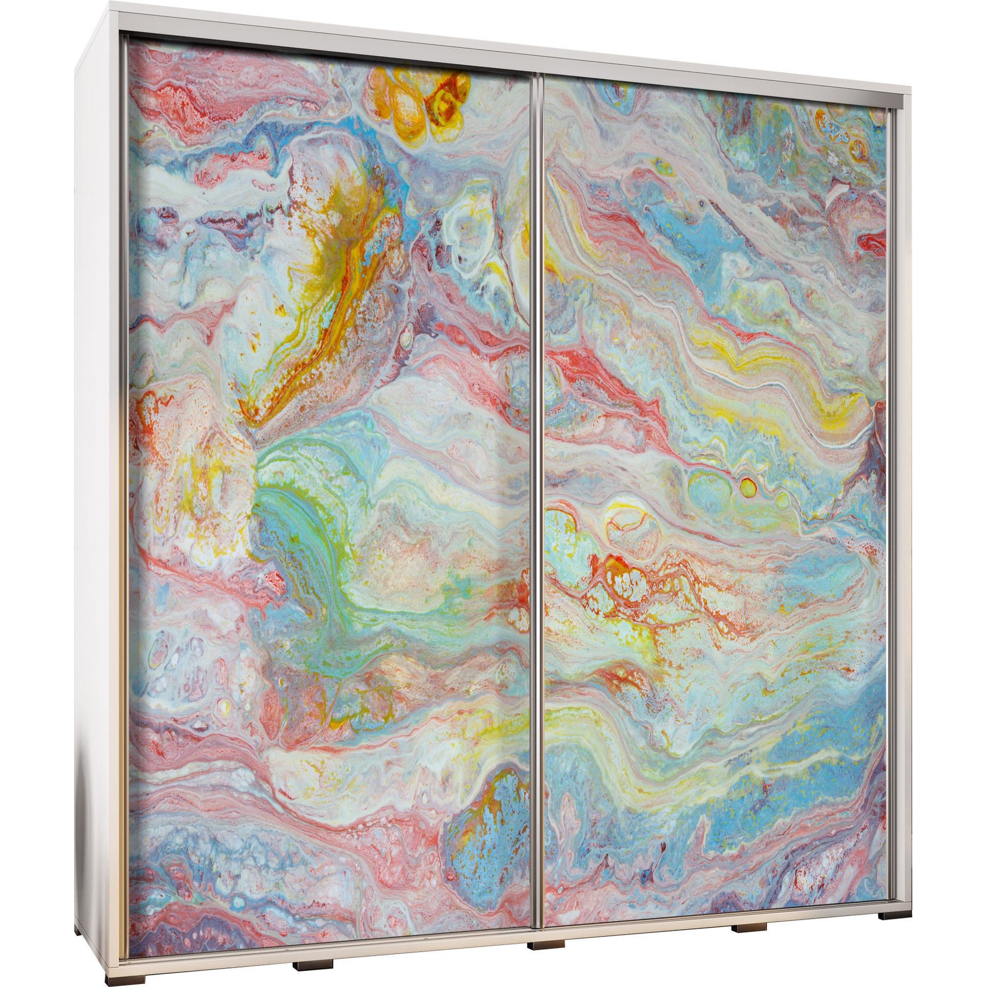 Szafa 205 z Grafiką Marmur 5 Penelopa Maridex Biały Mat