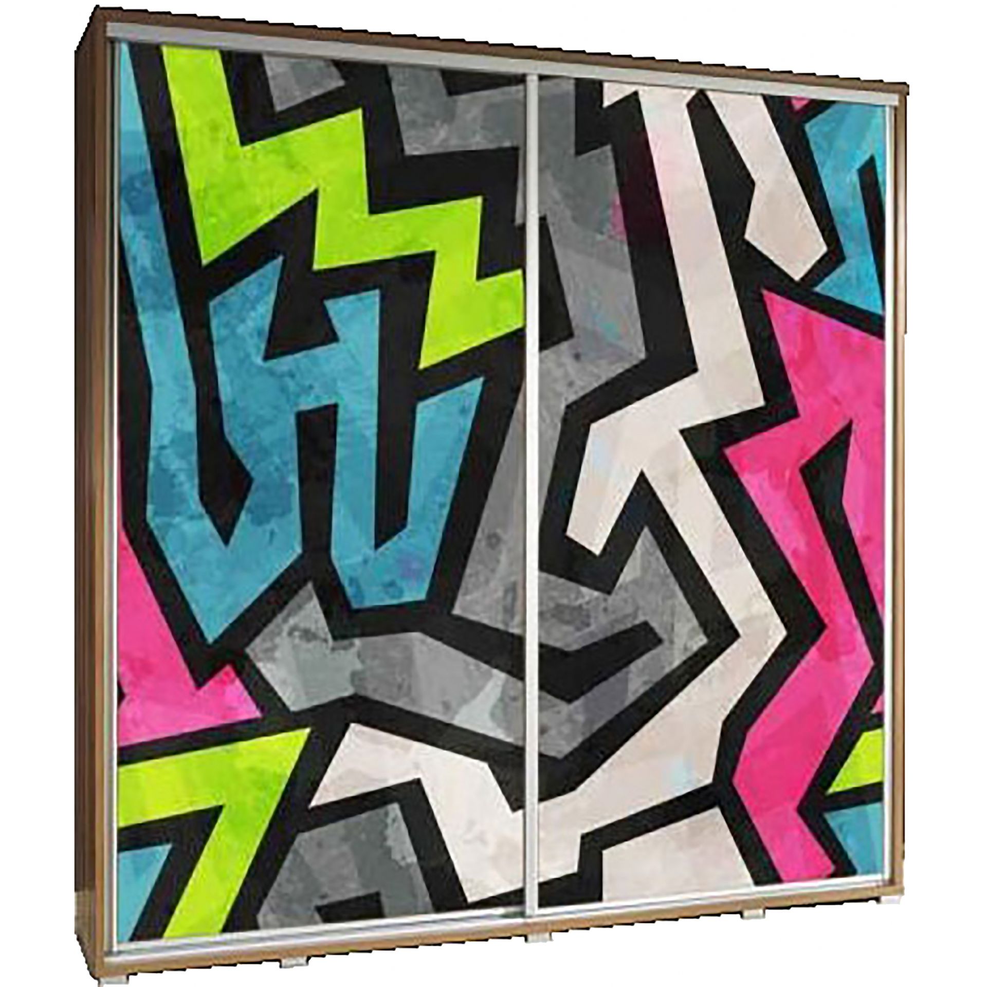 Szafa 205 z Grafiką Graffiti Penelopa Maridex Biały Mat