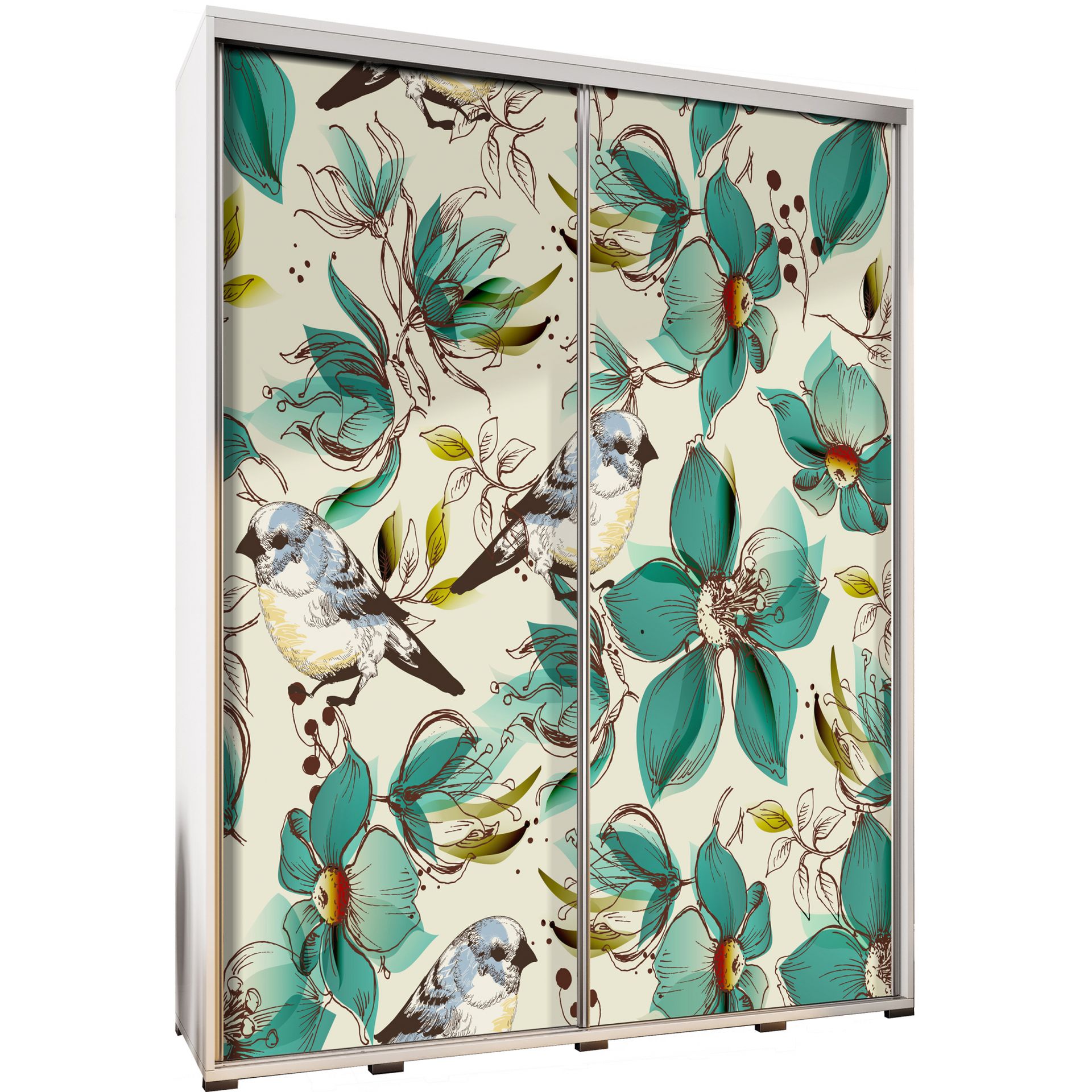 Szafa 155 z Grafiką Ptaszki Penelopa Maridex Dąb Catania