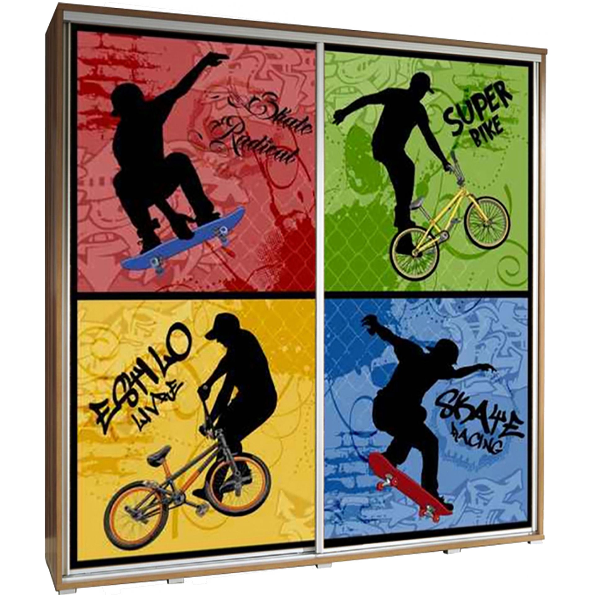 Szafa 205 z Grafiką Skate 1 Penelopa Maridex Kasztan Wenge