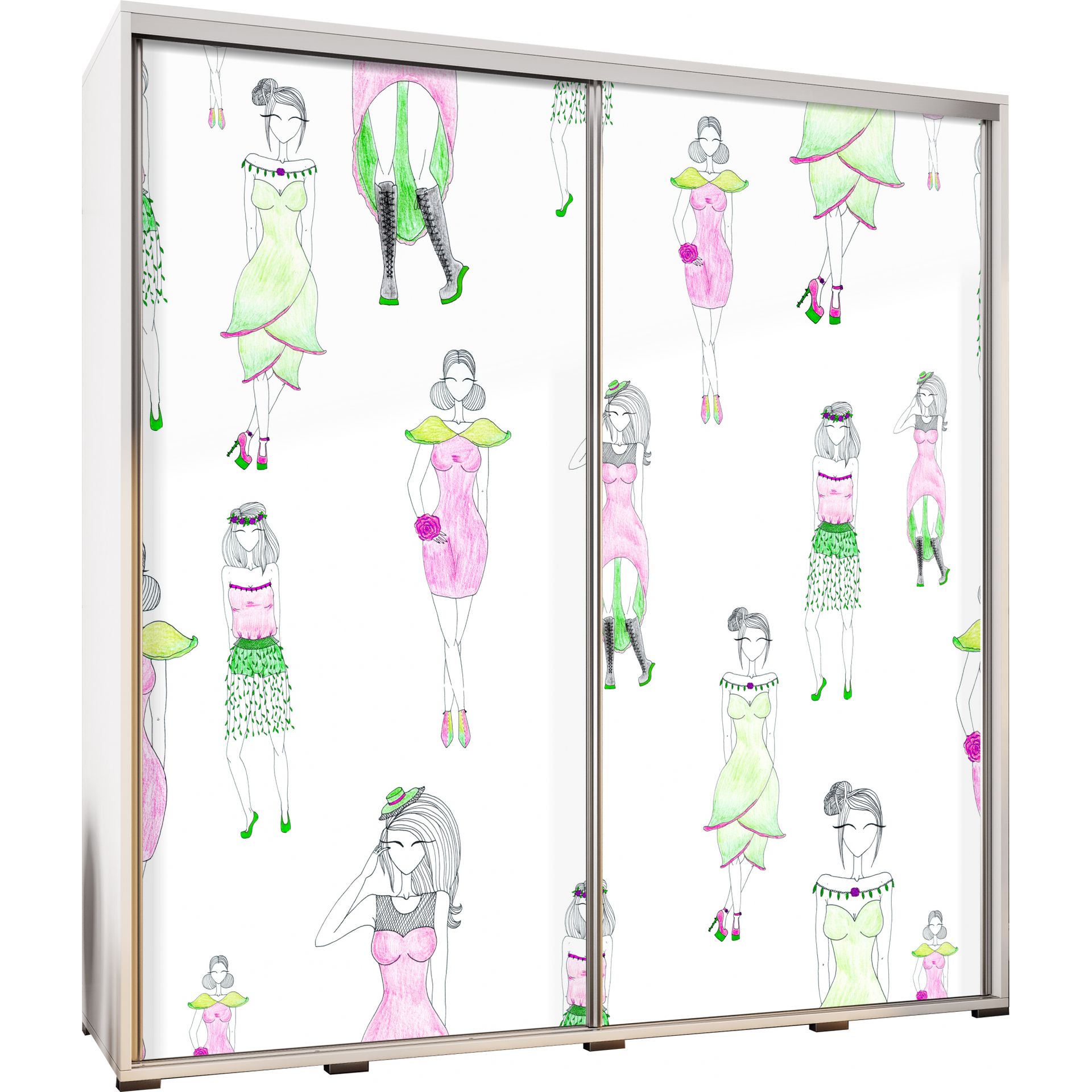 Szafa 205 z Grafiką Fashion Girls Penelopa Maridex Biały Mat