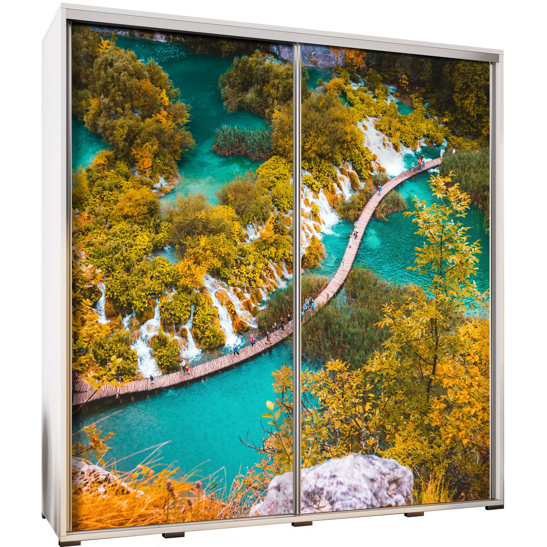 Szafa 205 z Grafiką Plitvice Penelopa Maridex Biały Mat