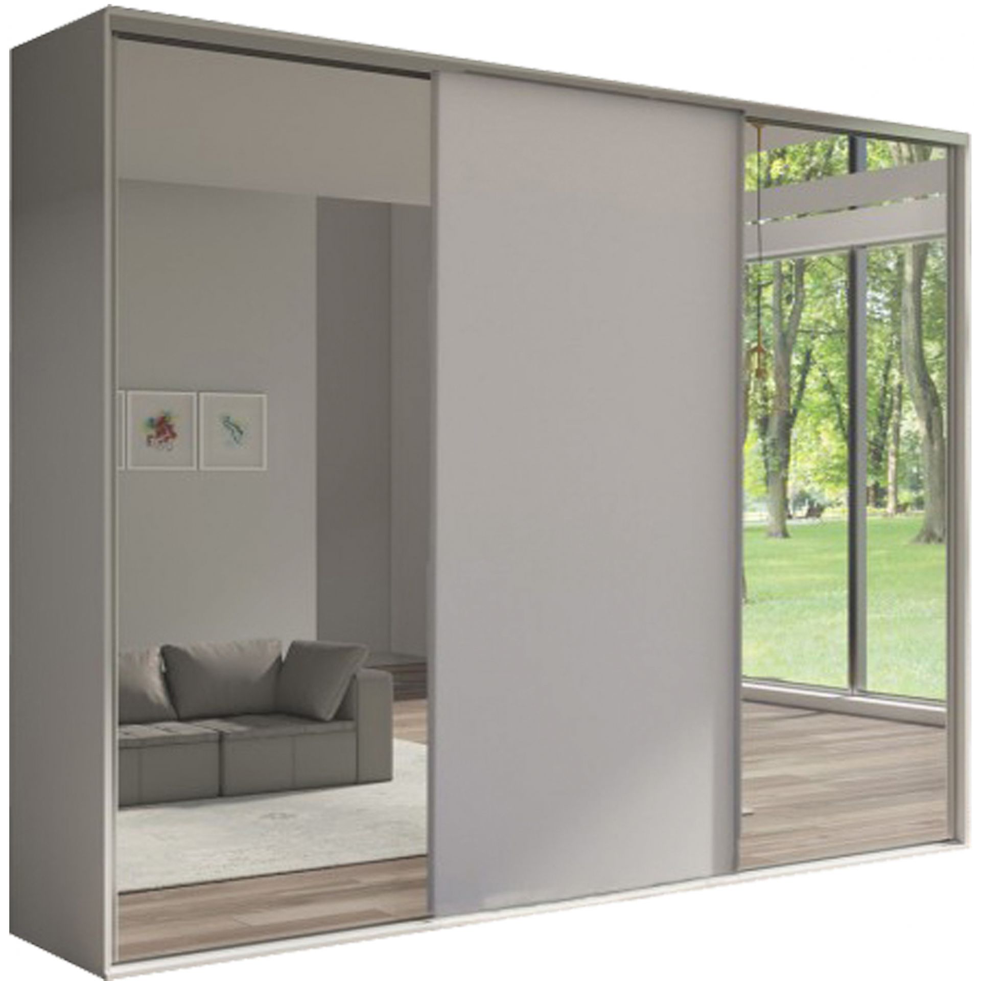 Szafa 277 z 2 Lustrami Grande Maridex Dąb Sonoma