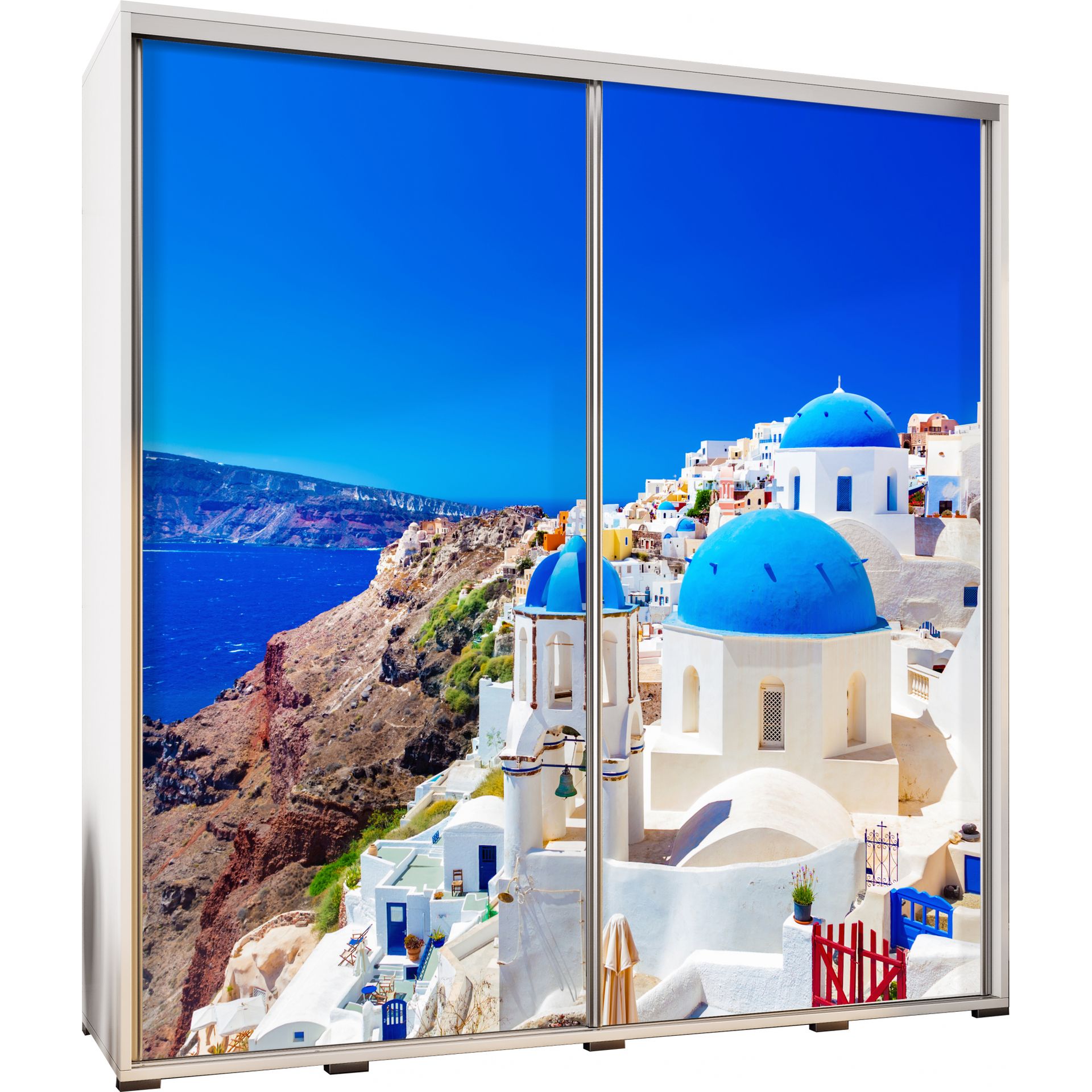 Szafa 205 z Grafiką Santorini Penelopa Maridex Biały Mat