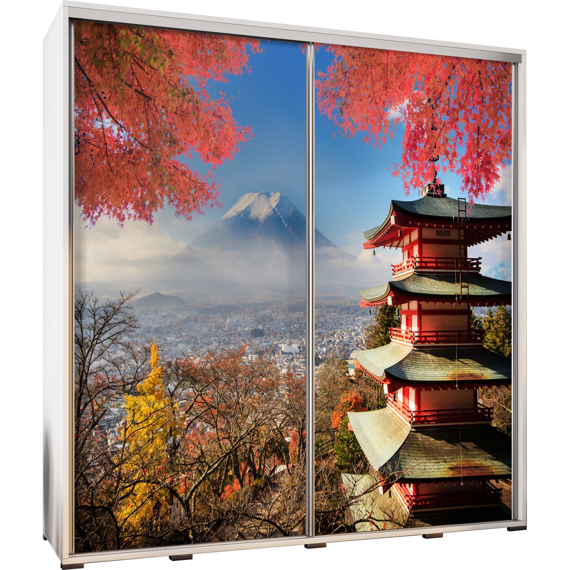 Szafa 205 z Grafiką Tokyo Penelopa Maridex Biały Mat