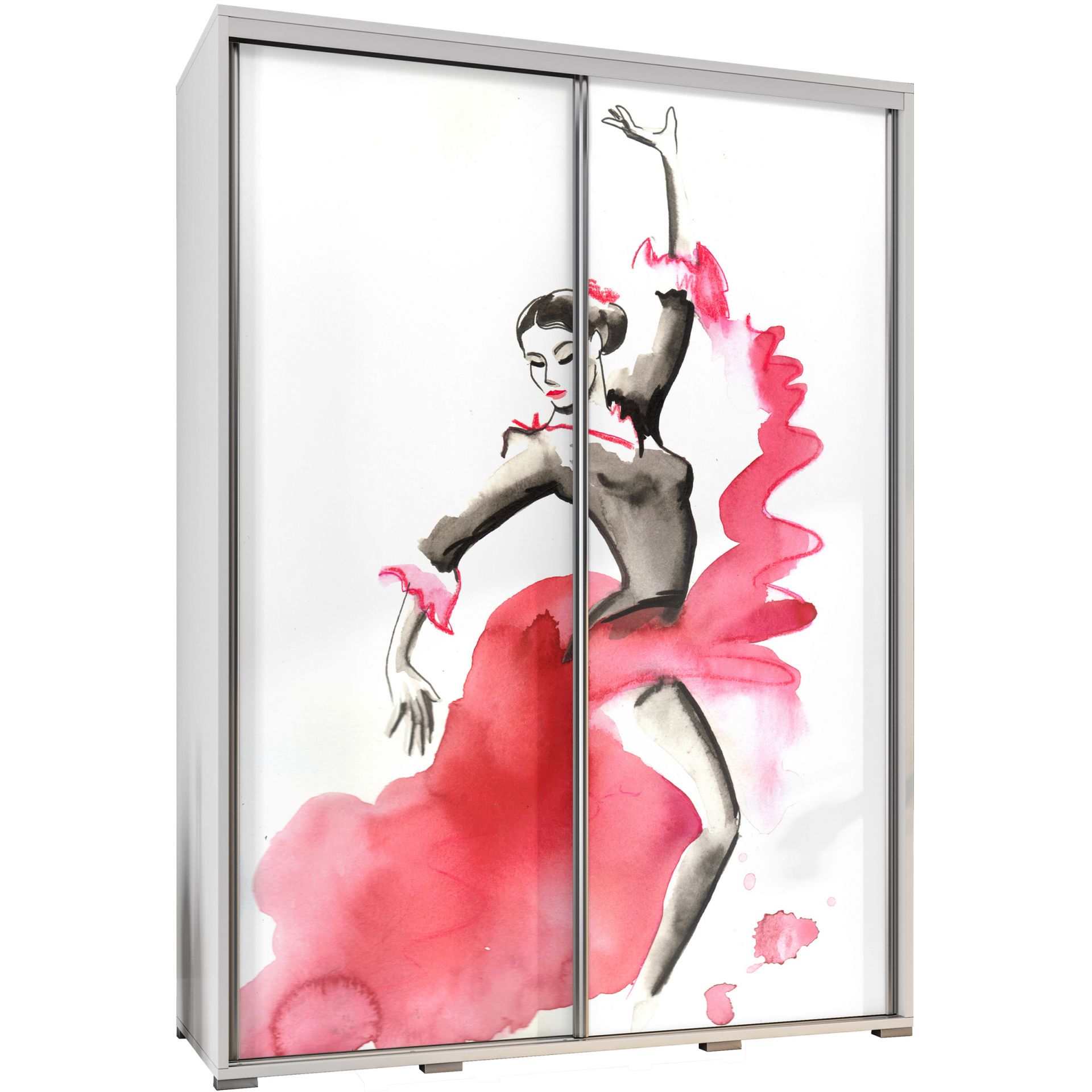 Szafa 155 z Grafiką Flamenco Penelopa Maridex Biały Mat
