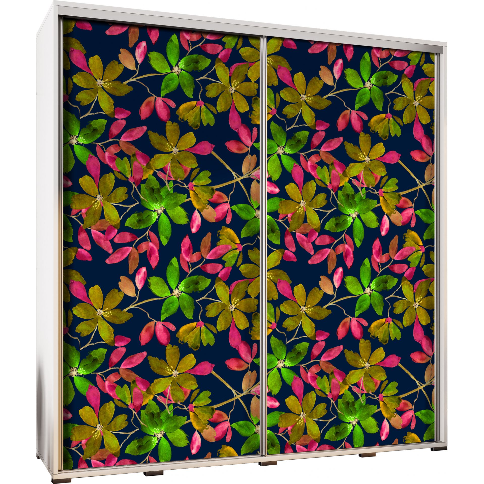 Szafa 205 z Grafiką Kwiaty 4 Penelopa Maridex Biały Mat