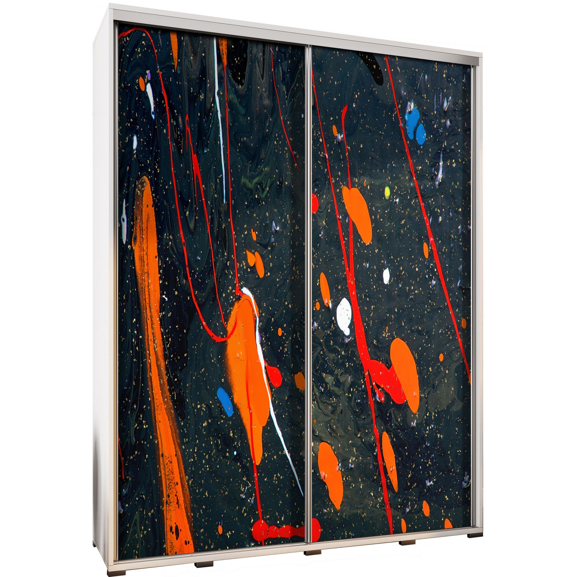 Szafa 155 z Grafiką Abstrakcja 1 Penelopa Maridex Biały Mat