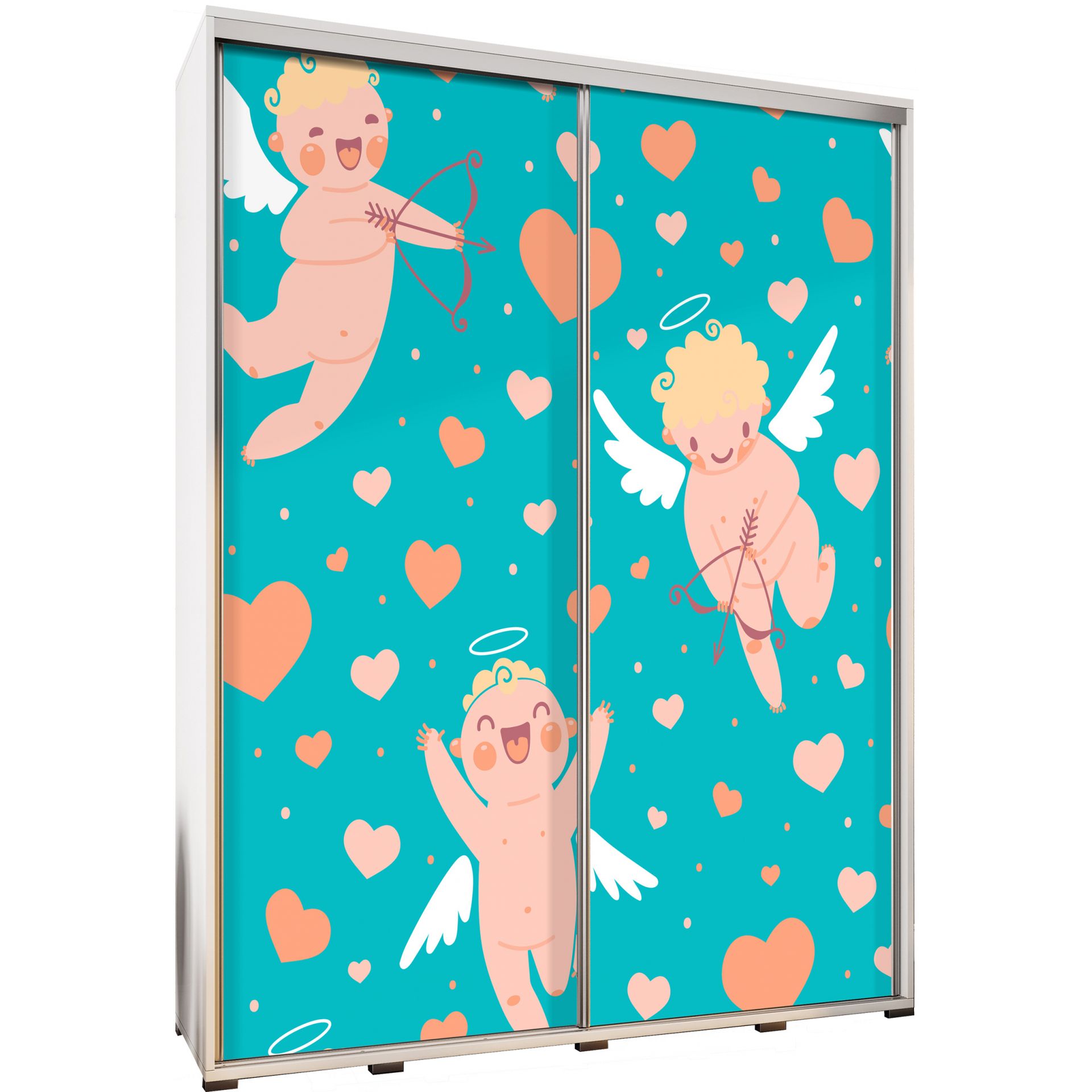 Szafa 155 z Grafiką Amorki Penelopa Maridex Biały Mat