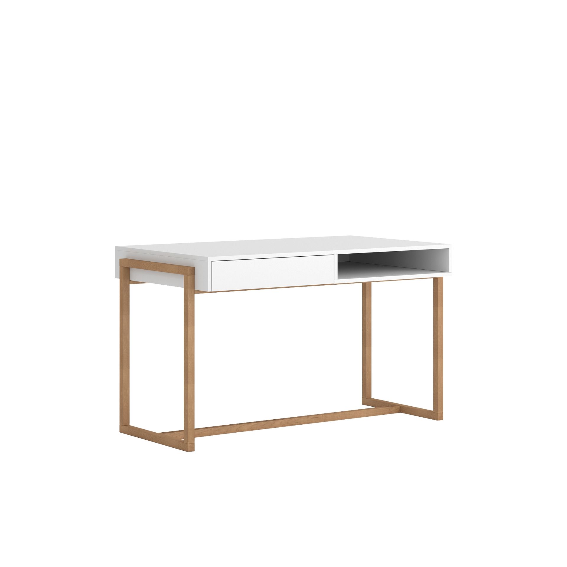 Biurko Białe Oslo Vivaldi Meble Biały, Buk