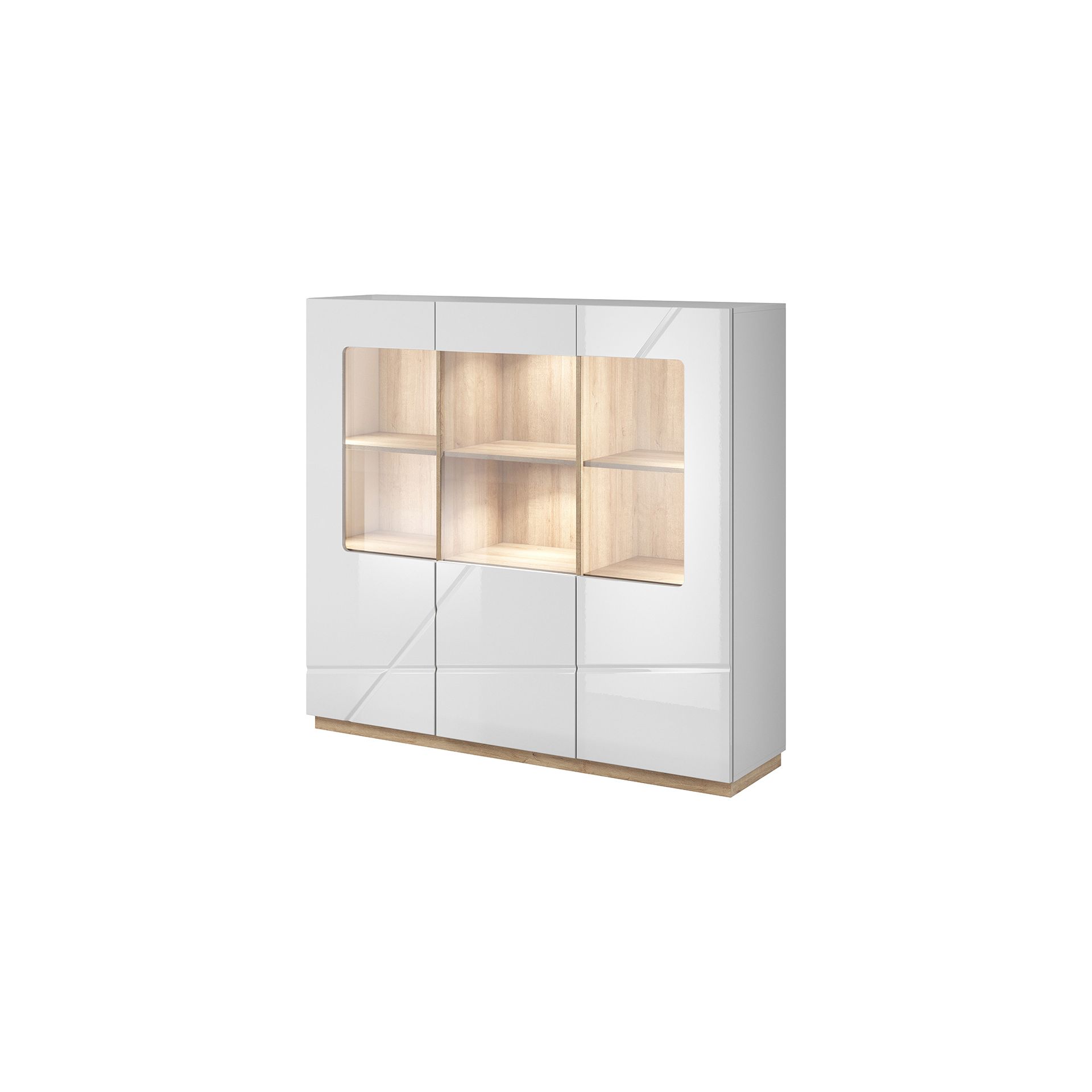 Kredens z Oświetleniem 3W FU-06 Futura Lenart Biały, Dąb Riviera