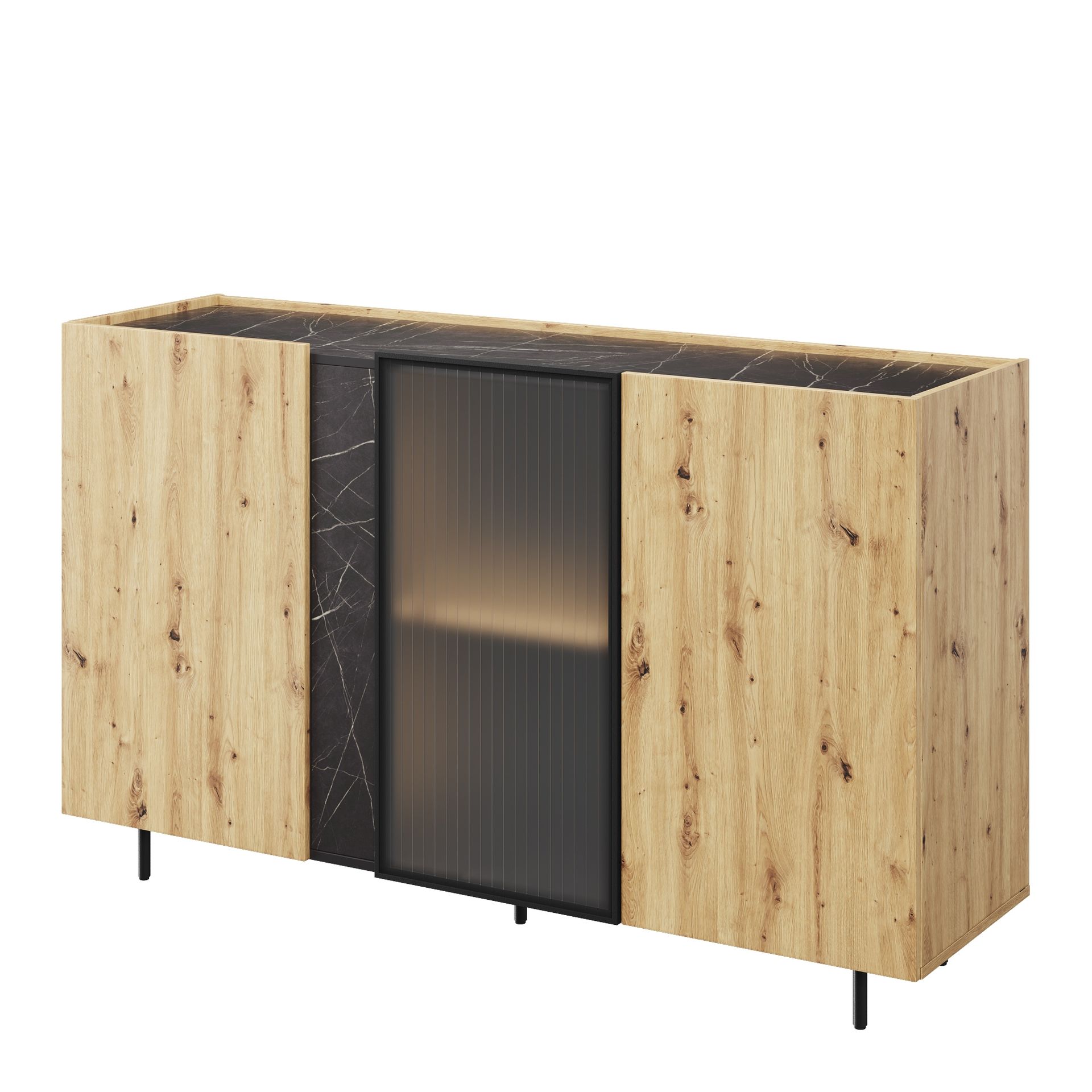 Komoda 2D1W z Oświetleniem MR-06 Marmo Lenart Dąb Artisan, San Sebastian