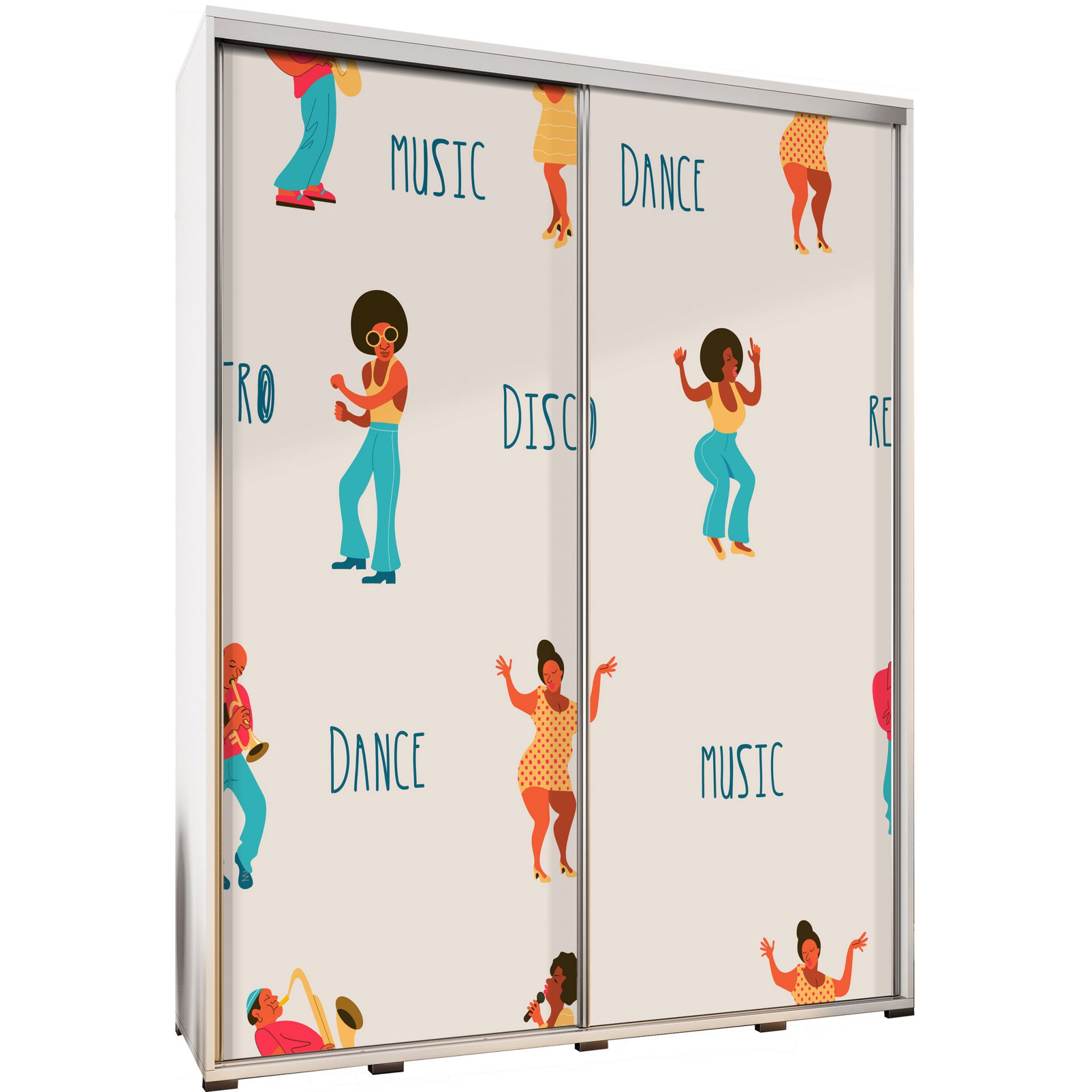 Szafa 155 z Grafiką Disco 1 Penelopa Maridex Biały Mat