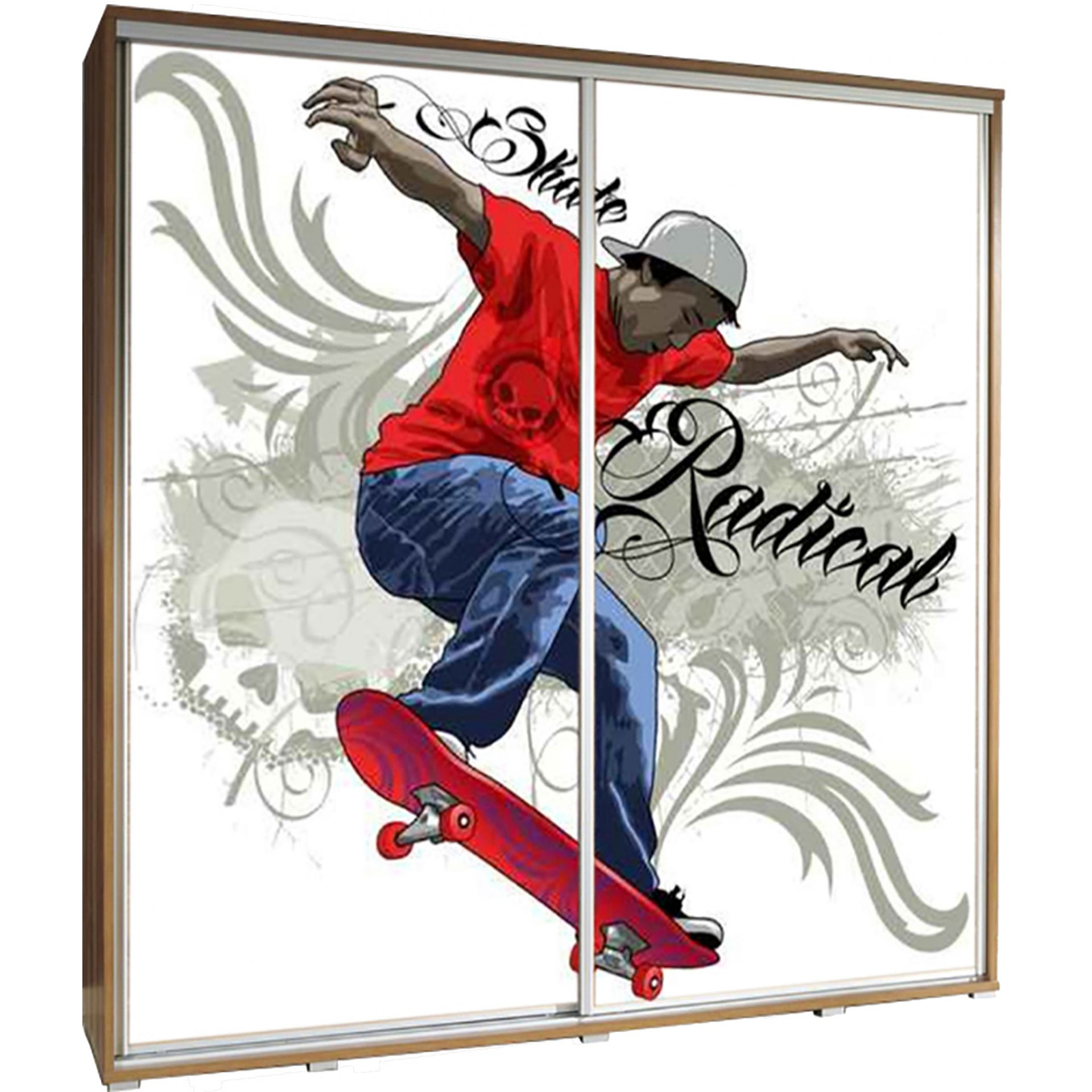 Szafa 205 z Grafiką Skate 2 Penelopa Maridex Kasztan Wenge