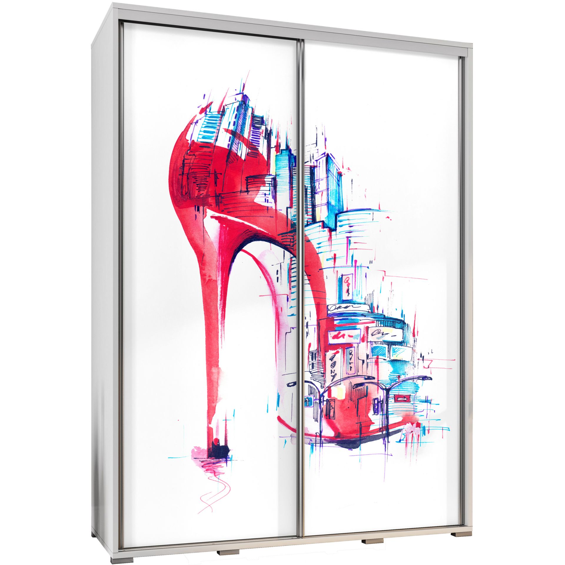Szafa 155 z Grafiką Fashion 2 Penelopa Maridex Kasztan Wenge