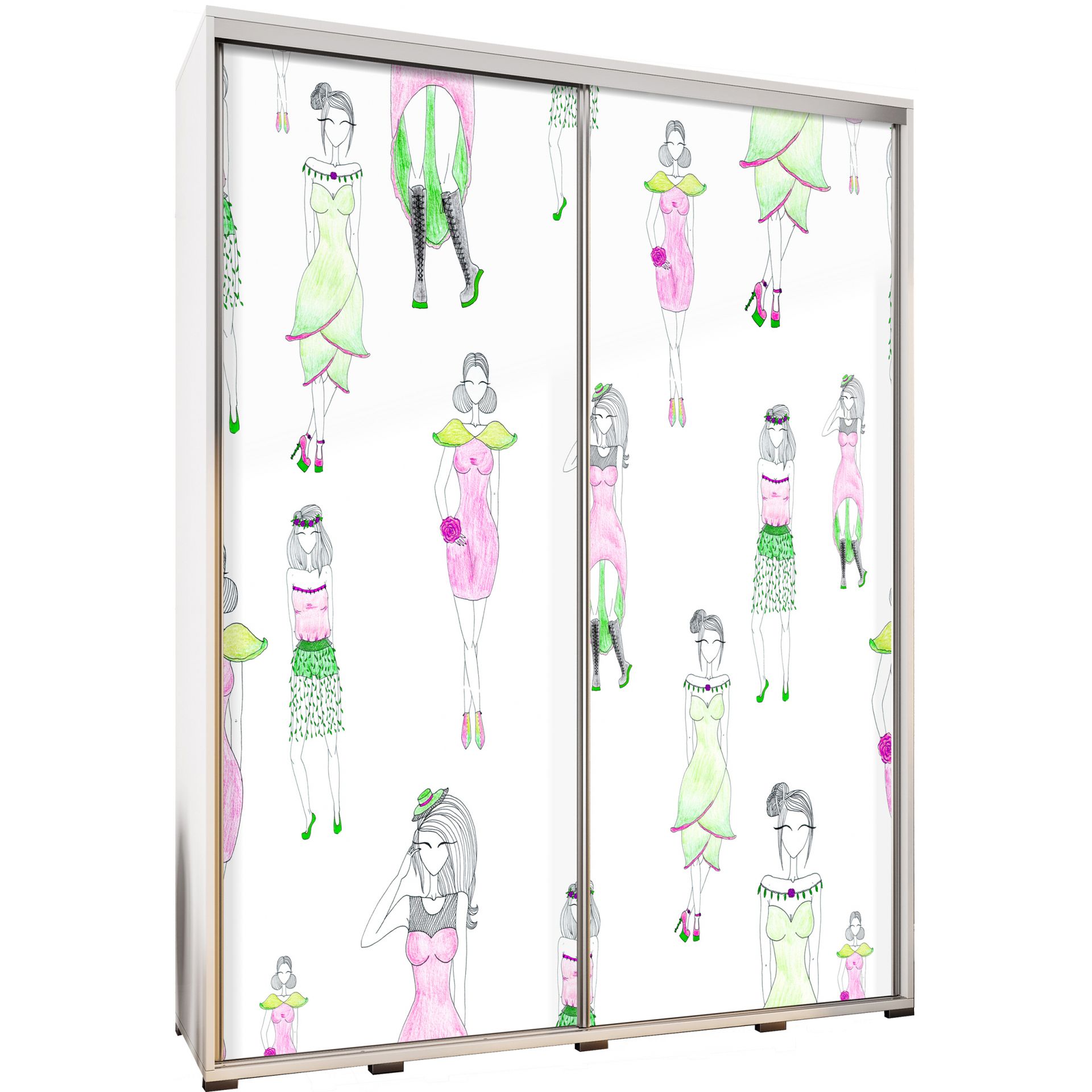 Szafa 155 z Grafiką Fashion Girls Penelopa Maridex Biały Mat