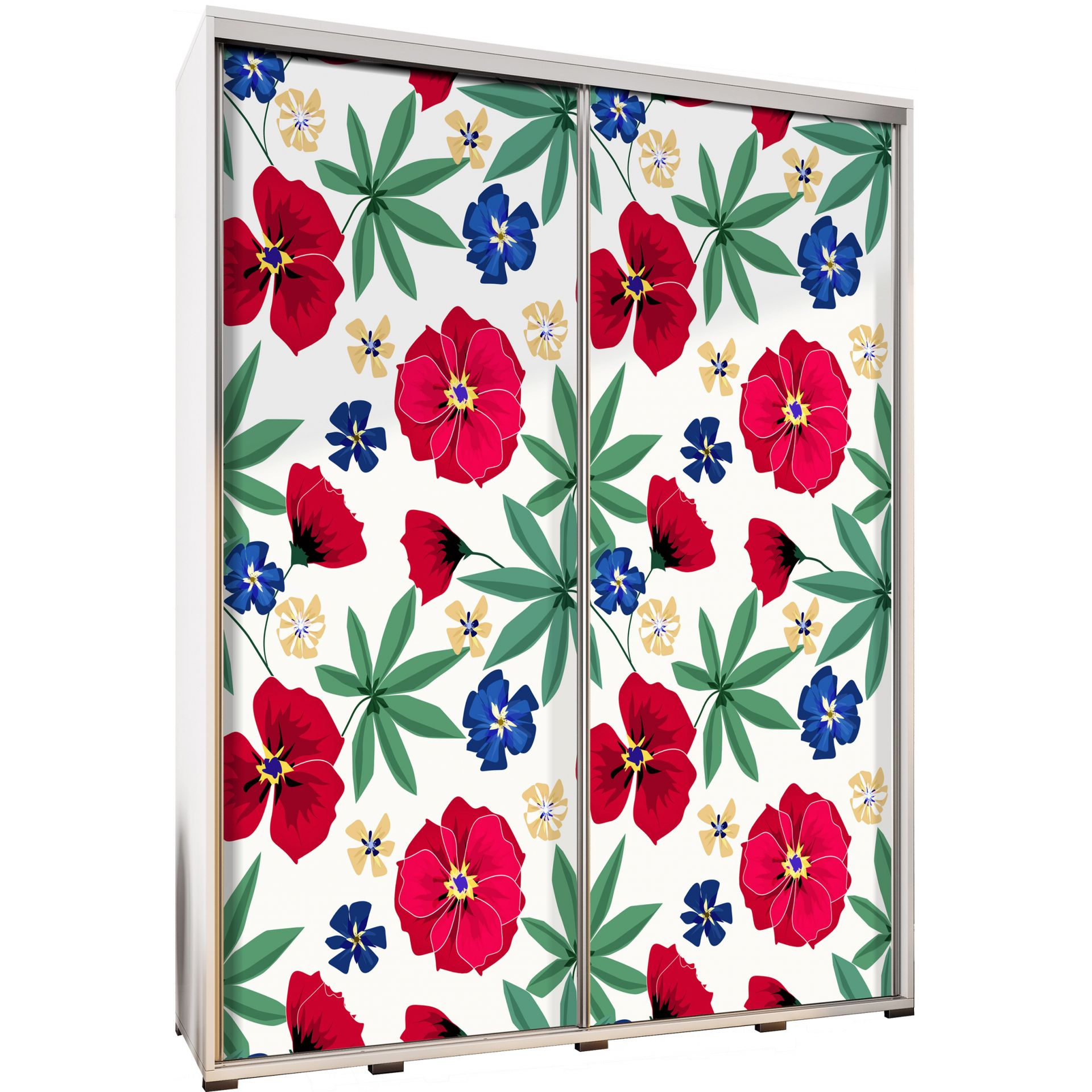 Szafa 155 z Grafiką Kwiaty 3 Penelopa Maridex Biały Mat