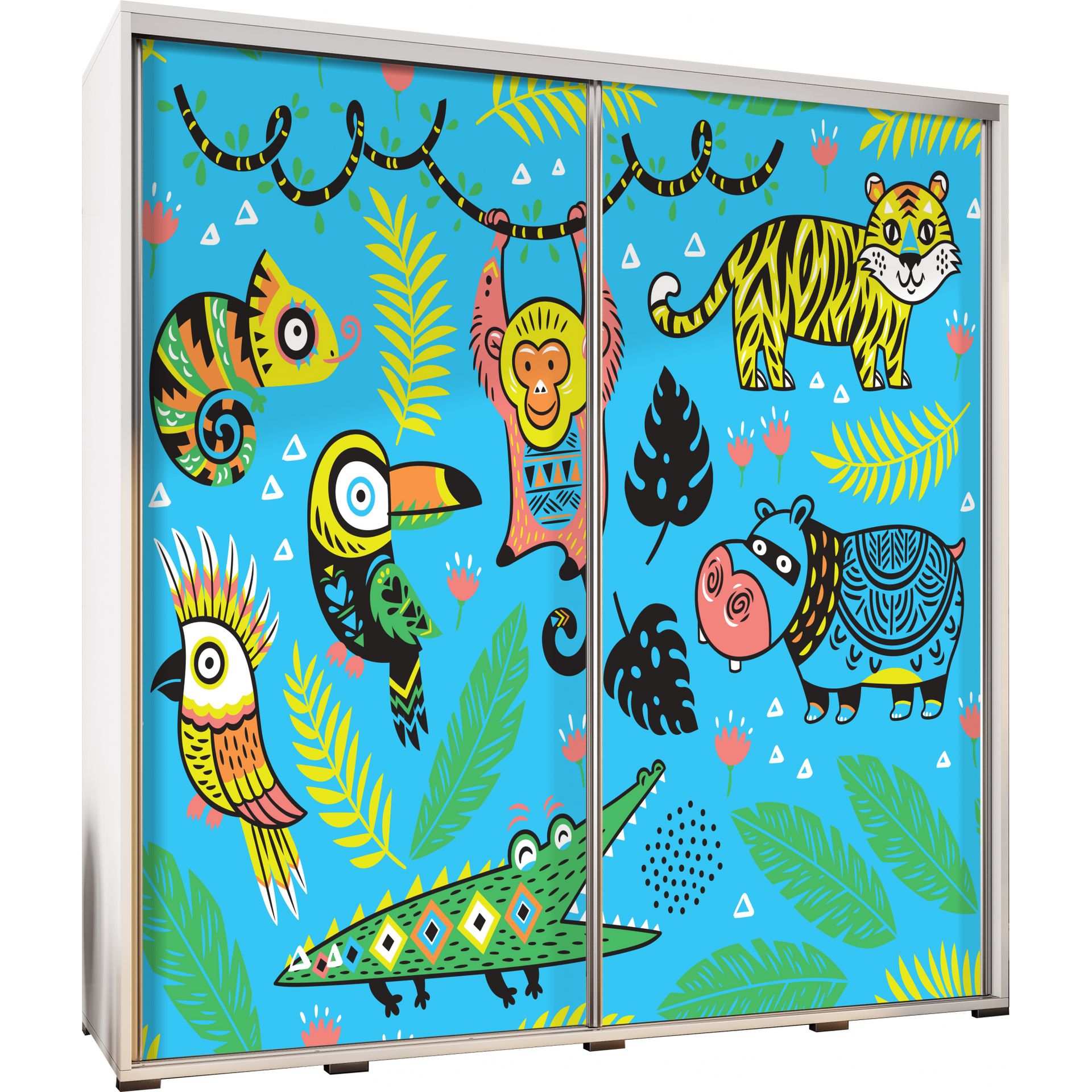 Szafa 205 z Grafiką Tropical Animals Penelopa Maridex Biały Mat