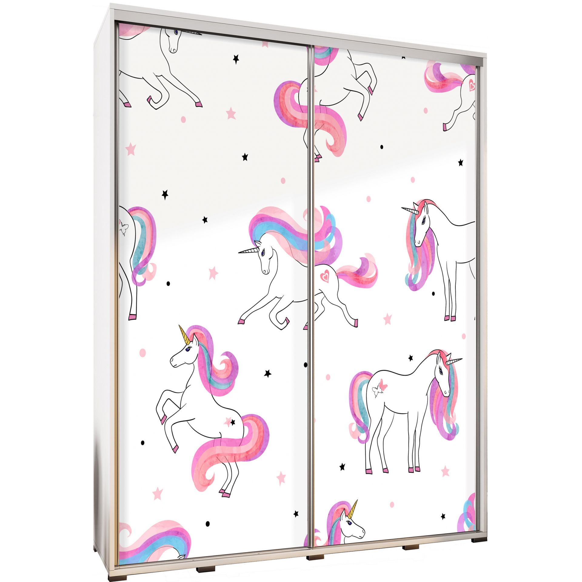 Szafa 155 z Grafiką Unicorn 2 Penelopa Maridex Biały Mat