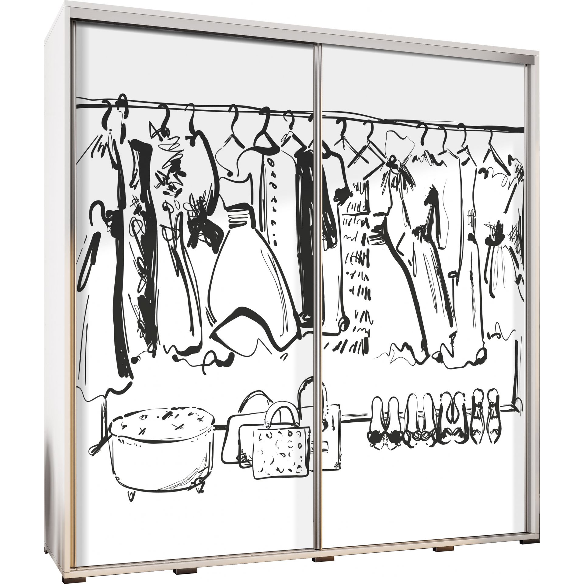 Szafa 205 z Grafiką Garderoba Penelopa Maridex Kasztan Wenge