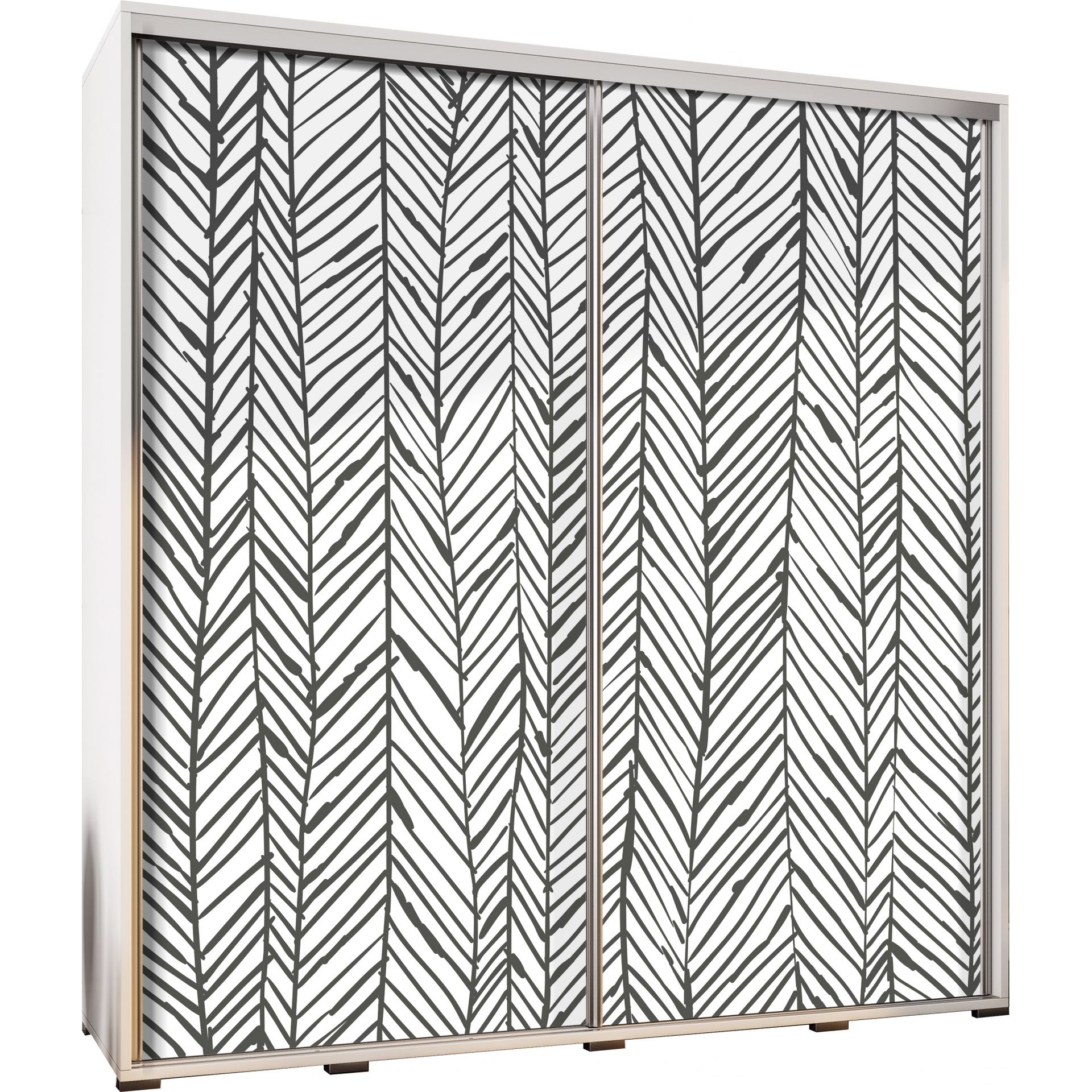 Szafa 205 z Grafiką Jodełka Penelopa Maridex Biały Mat