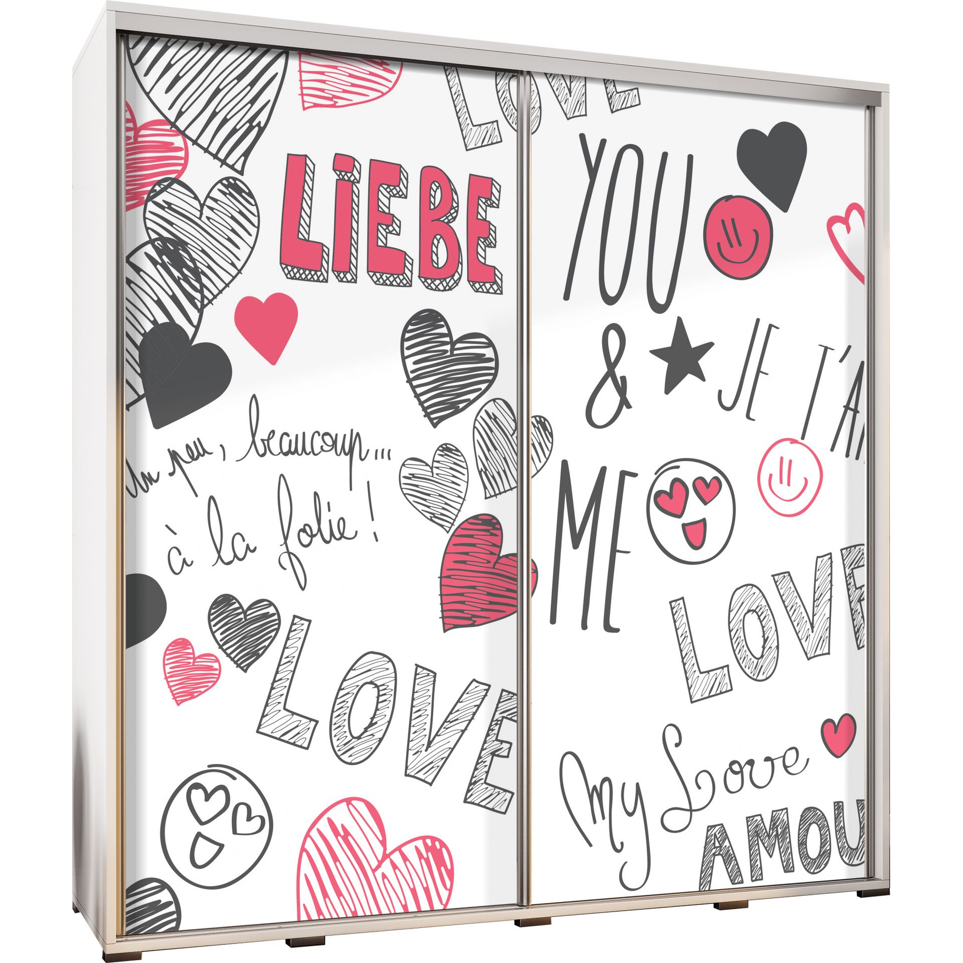 Szafa 205 z Grafiką Love Penelopa Maridex Dąb Artisan