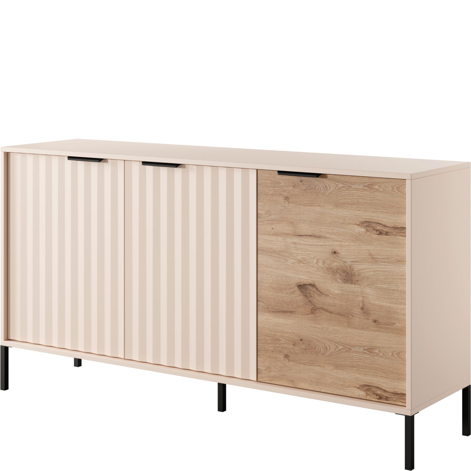 Komoda 153 3D Rave Laski Meble Beż Mat / Dąb Wiking