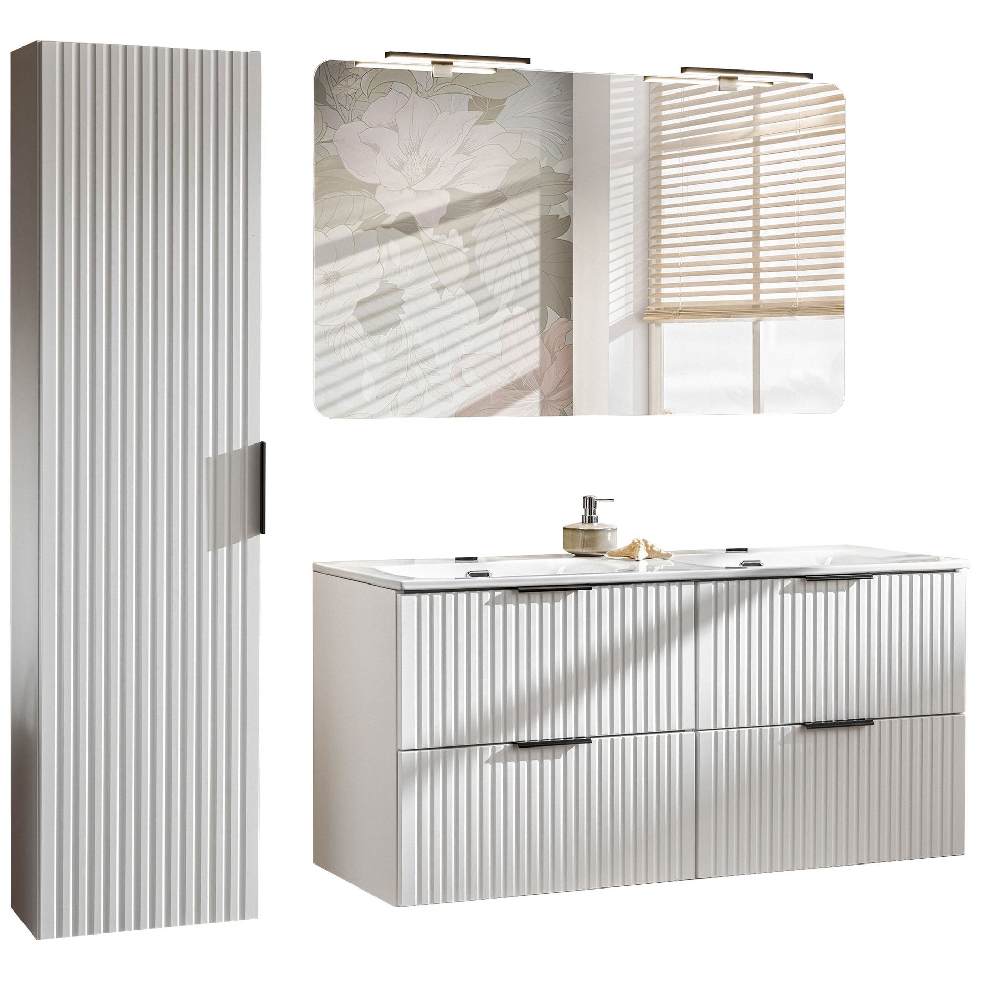 Zestaw Mebli do Łazienki Set 60-05 Adel White Comad Biały
