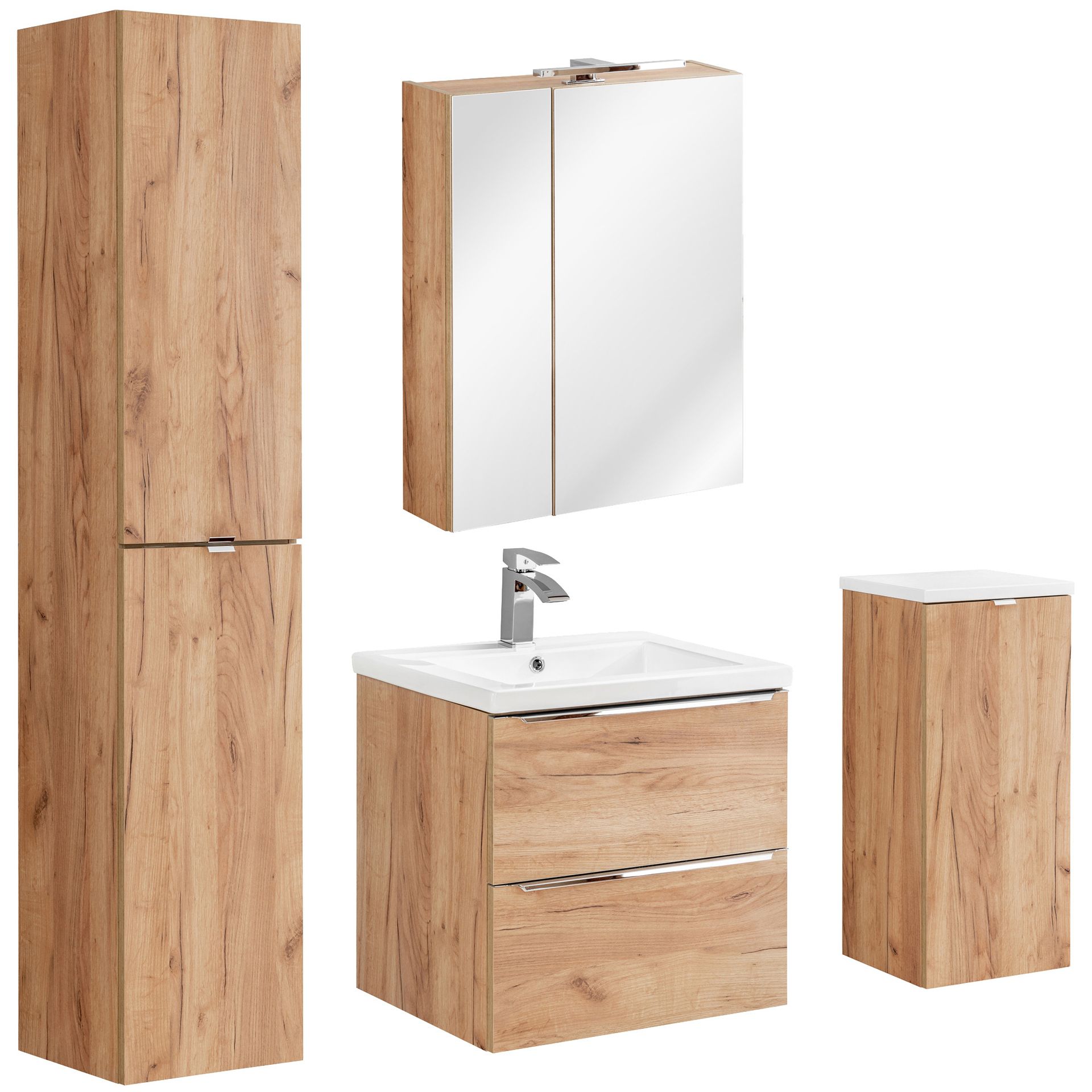 Zestaw Mebli do Łazienki Set 60 cm Capri Oak Comad Dąb Craft Złoty