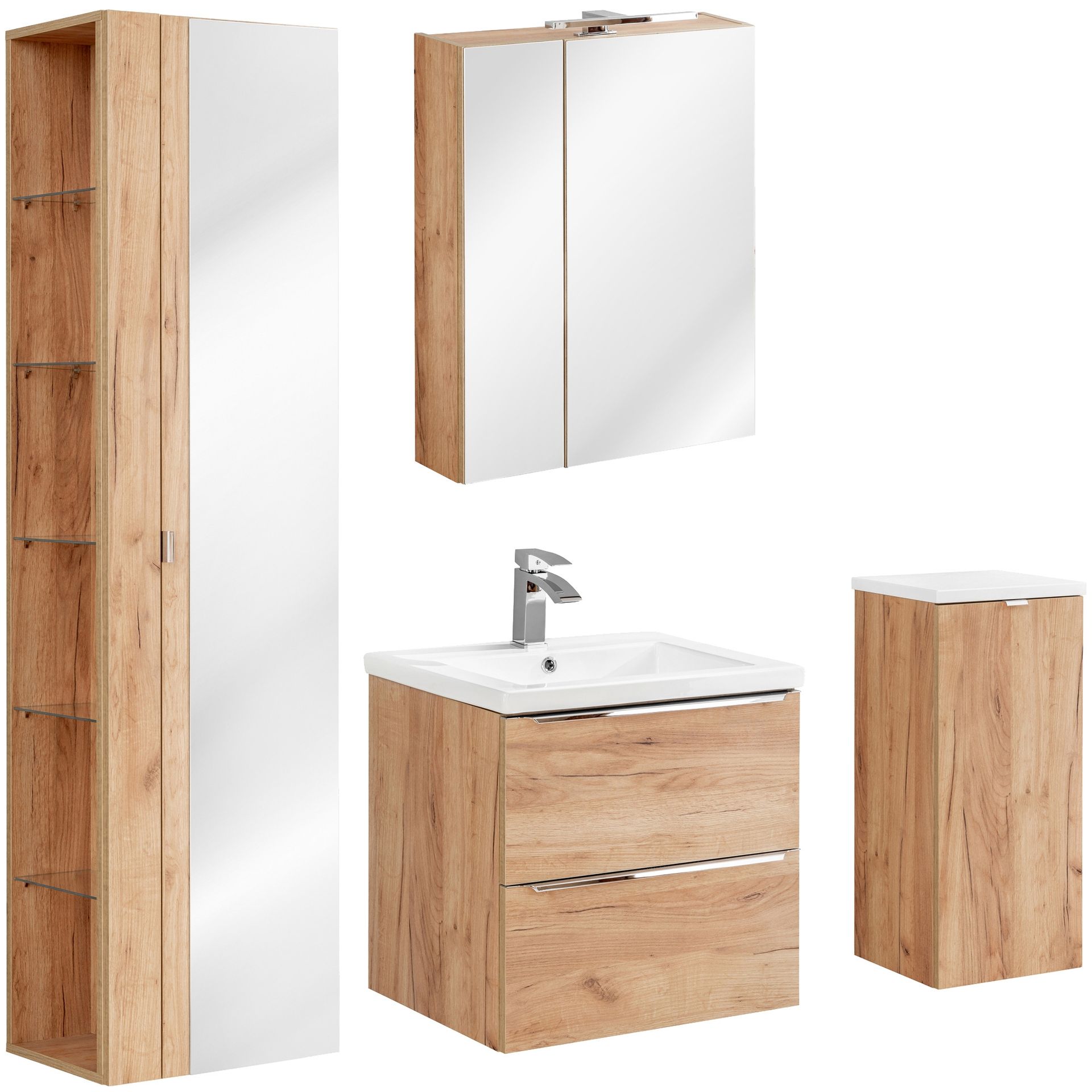 Zestaw Mebli do Łazienki Set 60 cm Capri Oak Comad Dąb Craft Złoty