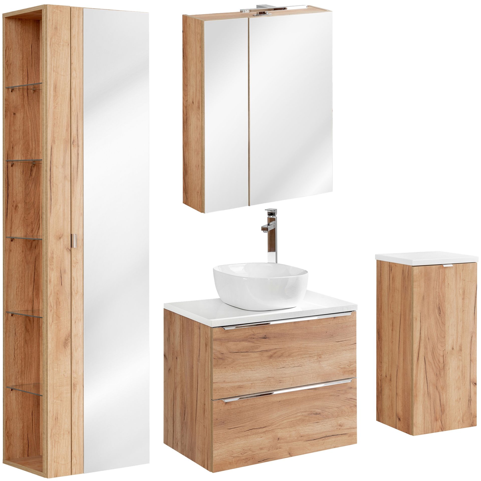 Zestaw Mebli do Łazienki Set 60 cm Capri Oak Comad Dąb Craft Złoty