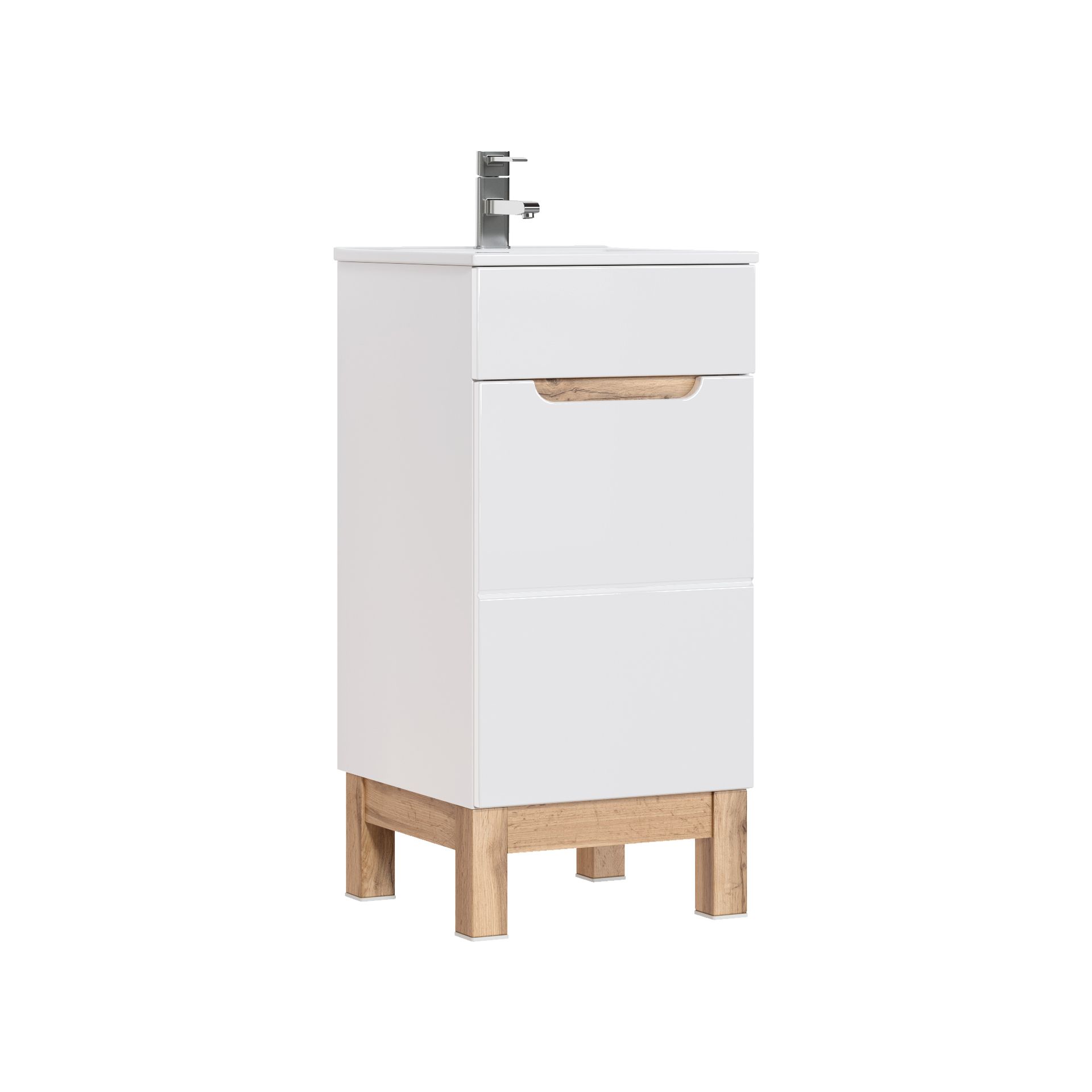 Szafka z Umywalką 823 Bali White Comad Biały Kasai, Biel Alpejska, Dąb Wotan