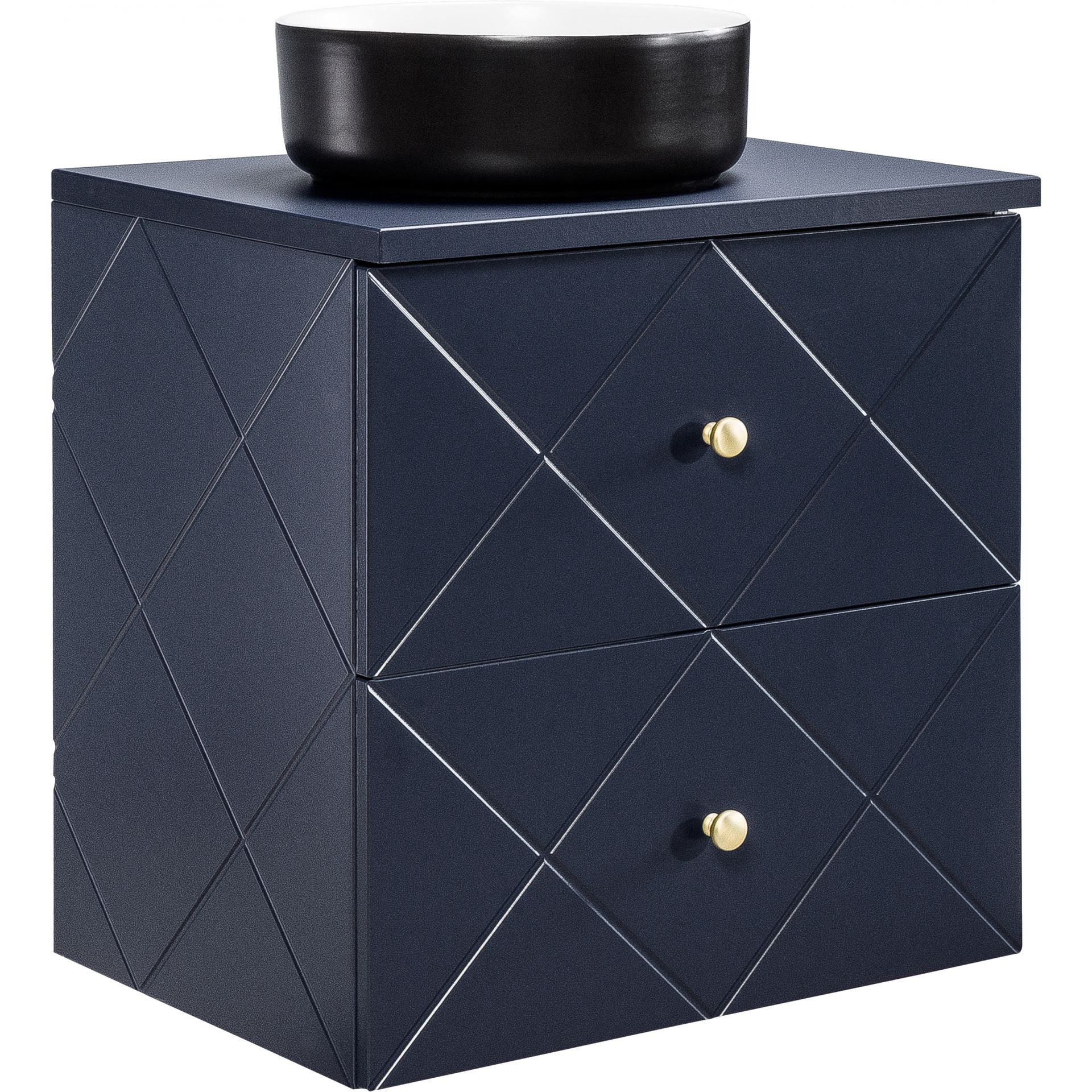 Szafka Łazienkowa Wisząca z Blatem i Umywalką Nablatową 82-60-C Elegance Blue Comad Wave Blue