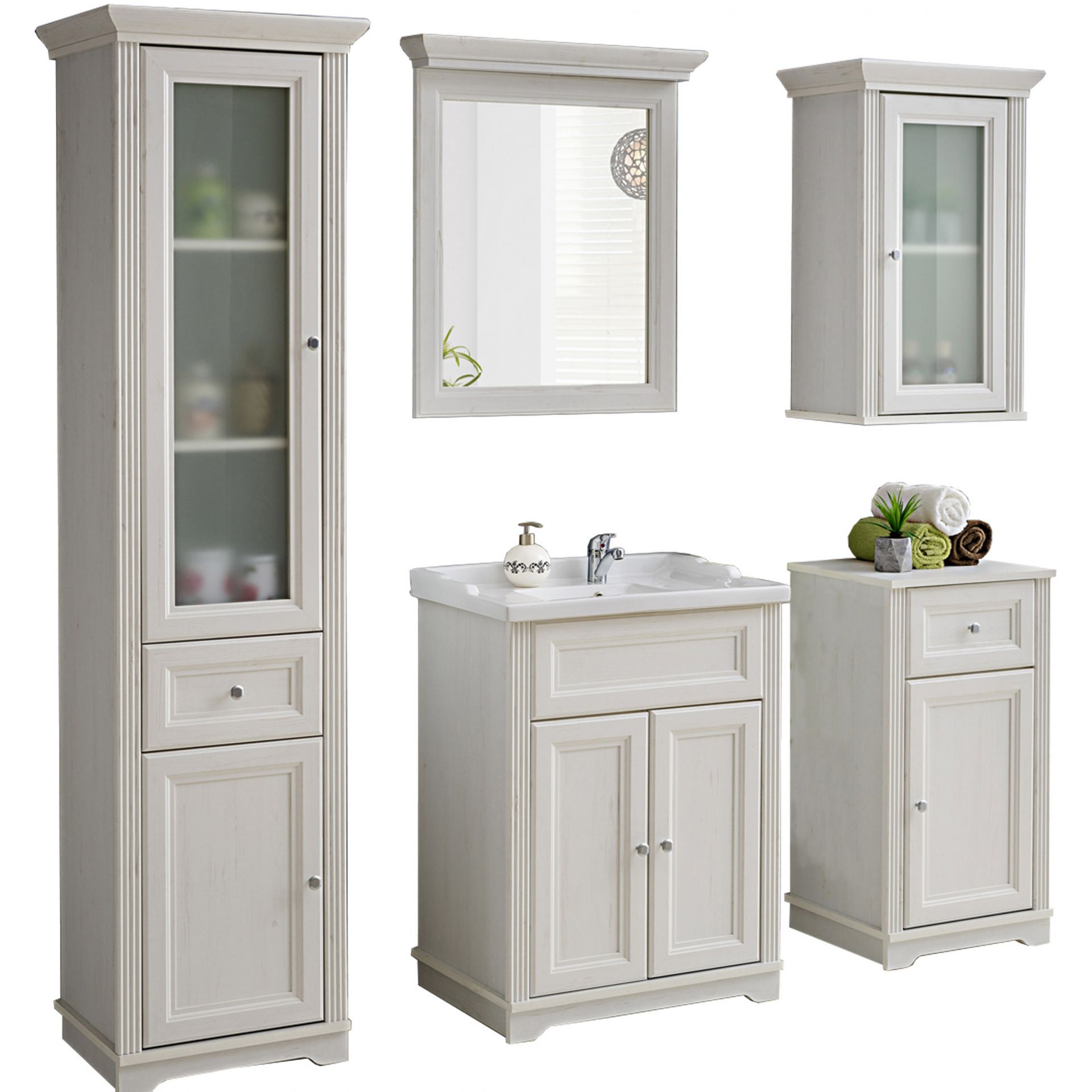 Zestaw Mebli do Łazienki Set 60 cm Palace White Comad Biały Andersen