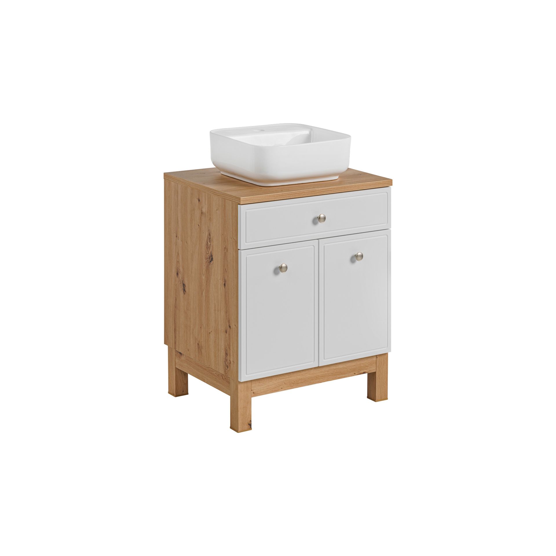 Szafka z Umywalką 851 Samoa White Comad Biały, Dąb Artisan