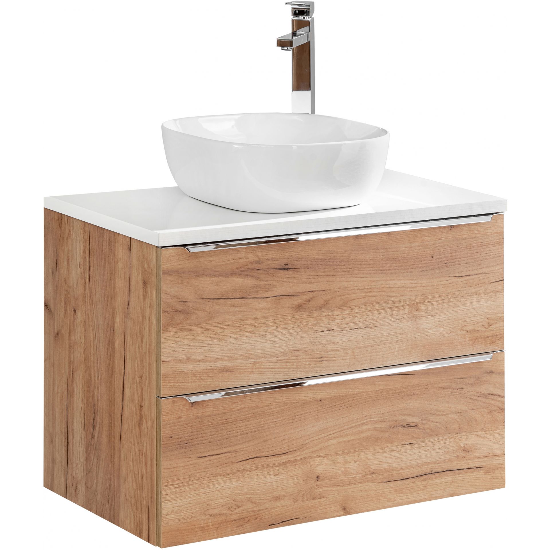 Szafka z Blatem i Umywalką Nablatową 821A Capri Oak Comad Dąb Craft Złoty