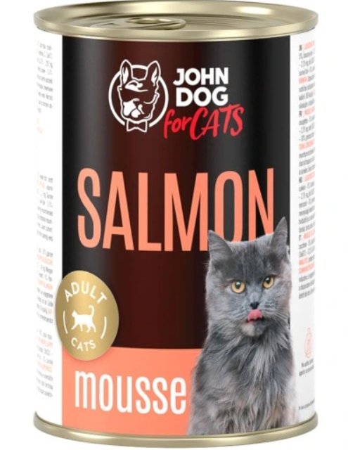 JohnDog For cats Mousse łosoś mus 400g