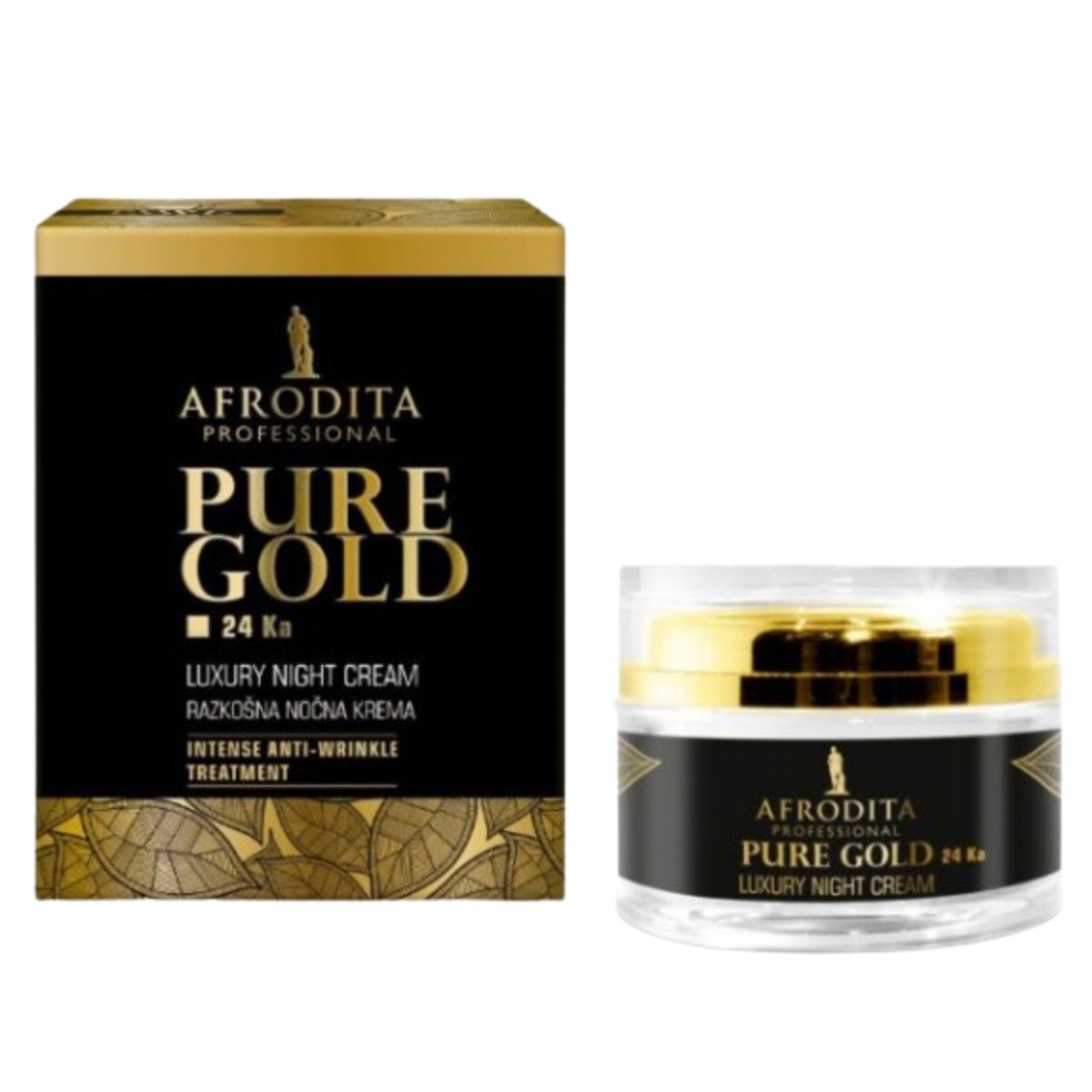 Afrodita Pure Gold 24 Ka, Luksusowy Krem na Noc, 50ml