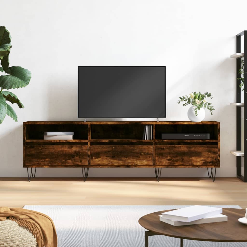 vidaXL Szafka pod TV, przydymiony dąb, 150x30x44,5 cm