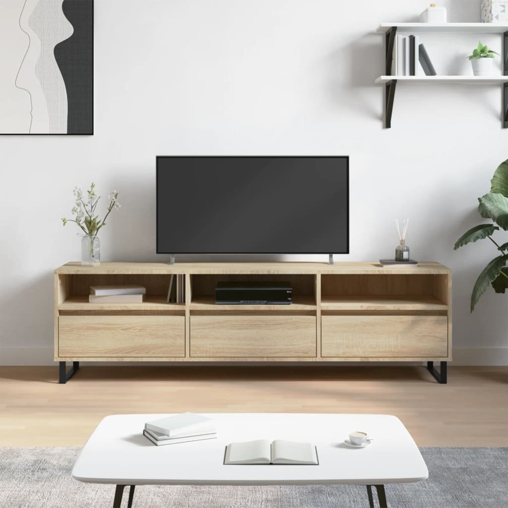 vidaXL Szafka pod TV, dąb sonoma, 150x30x44,5 cm