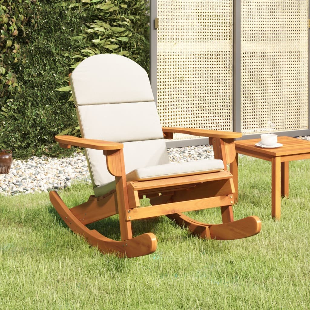 vidaXL Fotel bujany Adirondack z poduszkami, lite drewno akacjowe
