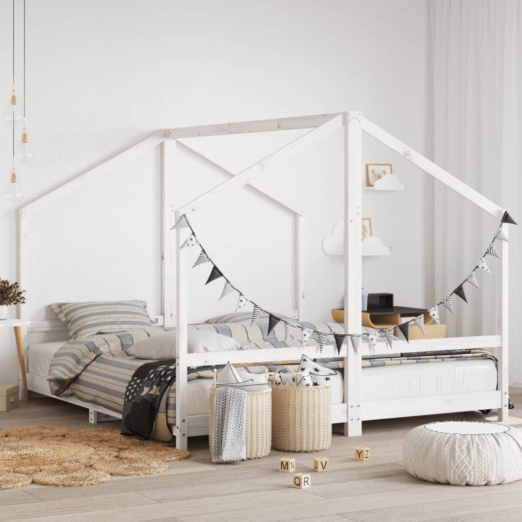 Фото - Манеж VidaXL Rama łóżka dziecięcego, biała, 2x cm, drewno sosnowe Lumarko! (90x200)