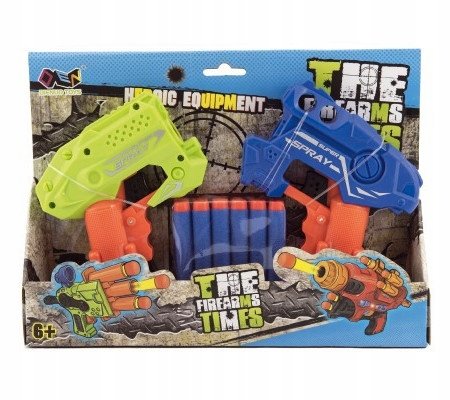 PISTOLET NA PIANKOWE STRZAŁKI ZESTAW 2 PISTOLETY + 12 STRZAŁEK