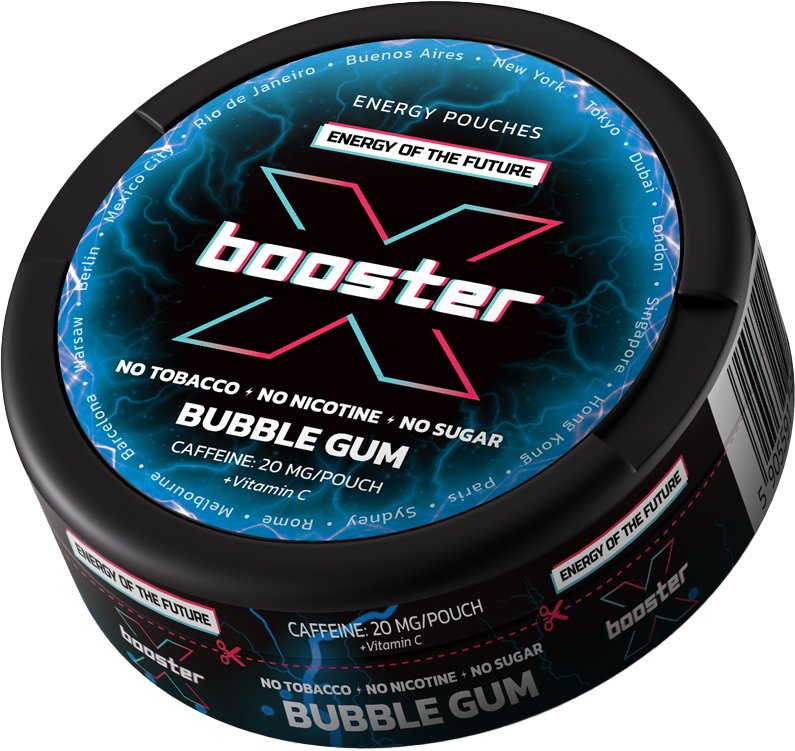 Woreczki energetyczne X-BOOSTER BUBBLE GUM 20mg kofeiny