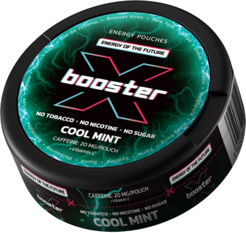 Woreczki energetyczne X-BOOSTER COOL MINT 20mg kofeiny