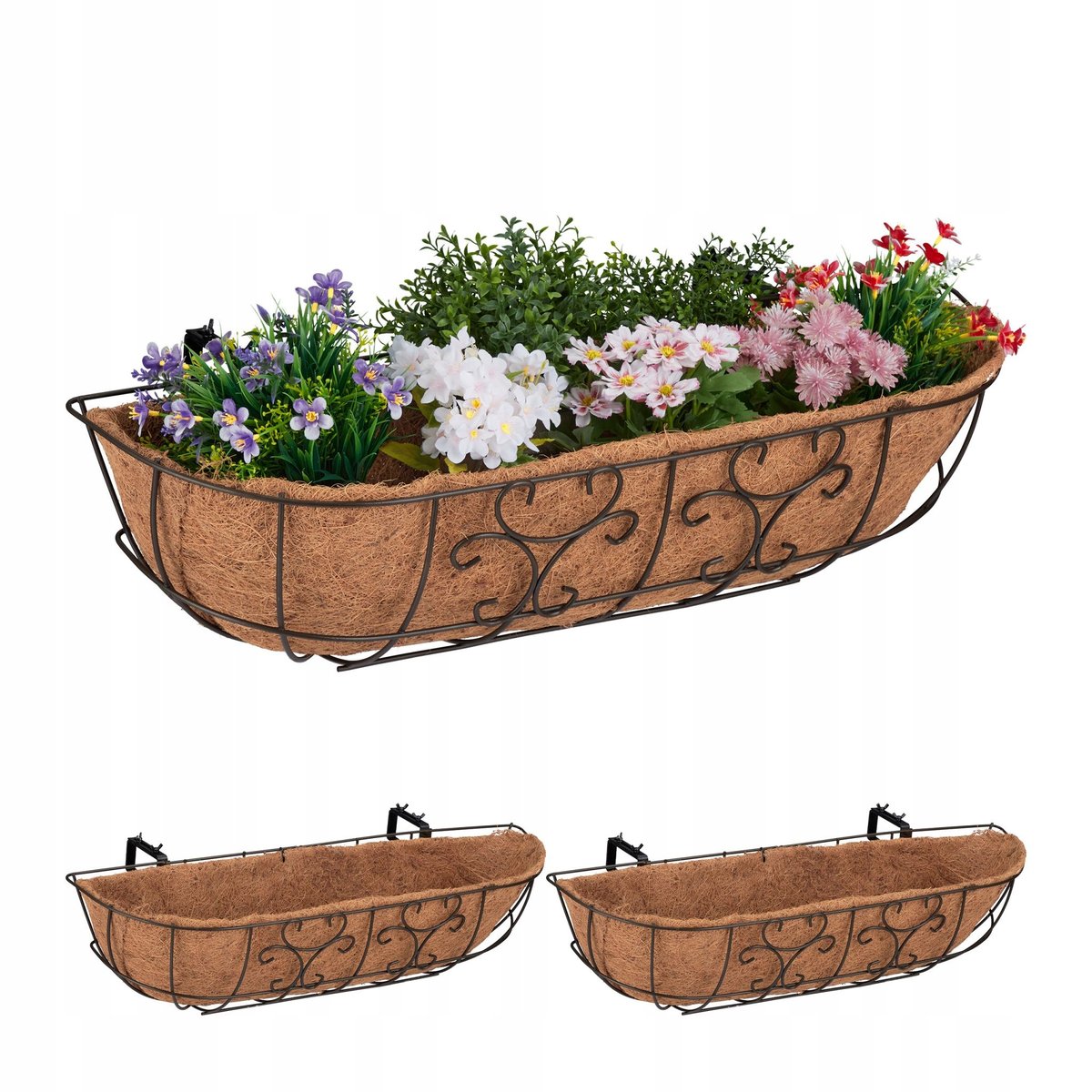 donice 3szt na balkon 76 cm x 22 x 21 cm