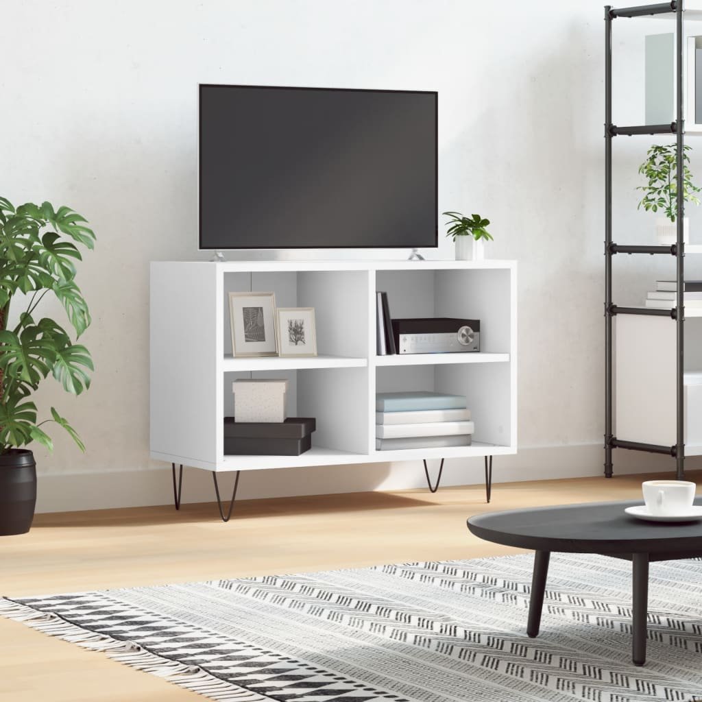 vidaXL Szafka pod TV, biała, 69,5x30x50 cm, materiał drewnopochodny